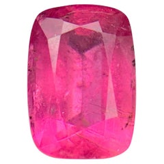 Vivid Pink Natural Tourmaline Ring, Earrings Loose Gemstones 5.20 Ct Cushion Cut