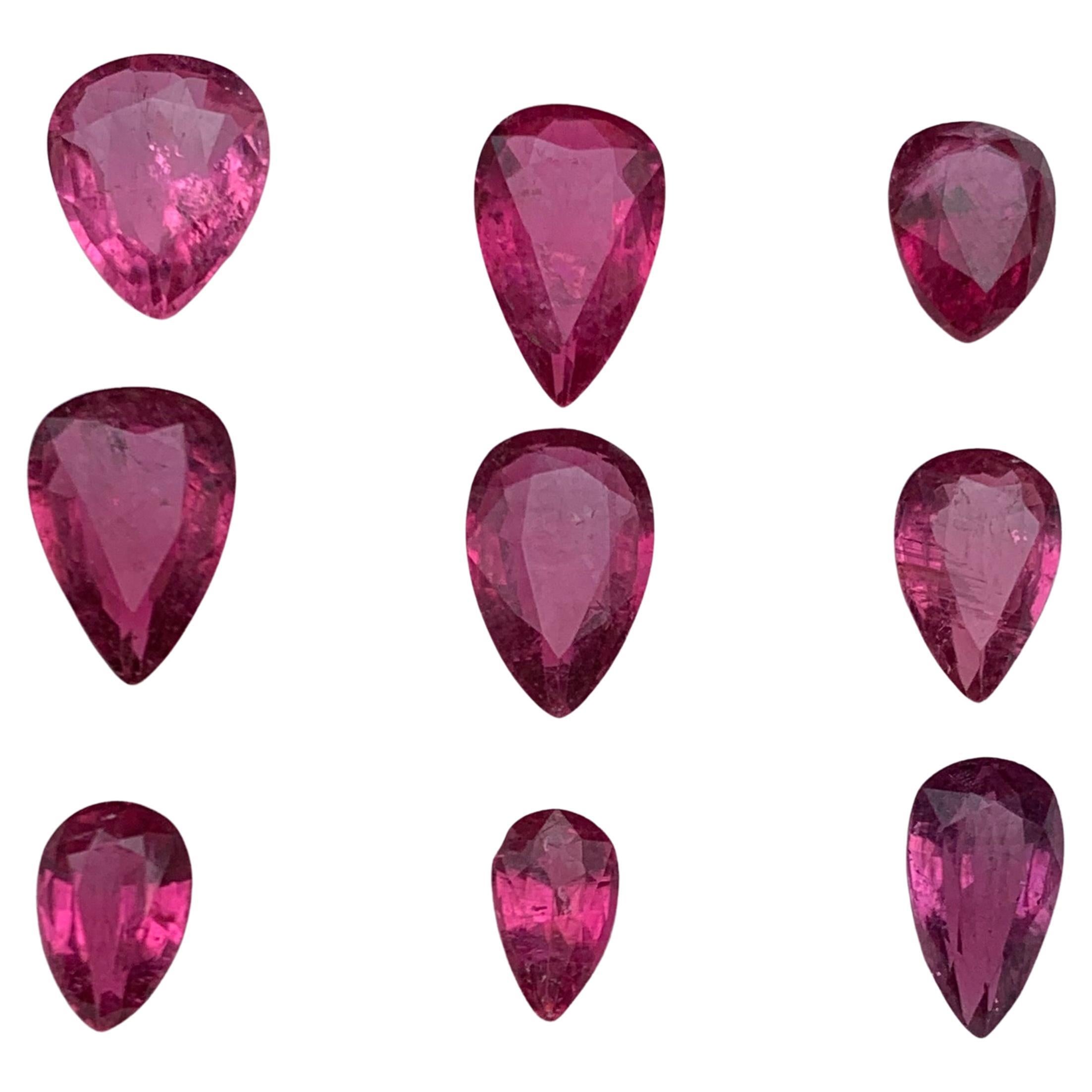 Vivid Rosa Natural Turmalina Anillo Pendientes Piedras sueltas Lote 15.90Ct Pear Cut