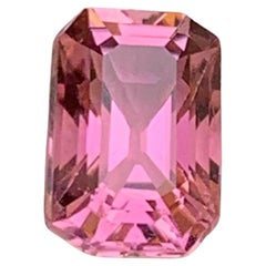 Vivid Pink Natürlicher Turmalin Ring Loser Edelstein 1.50 Ct Smaragd-Schliff-Schmuck