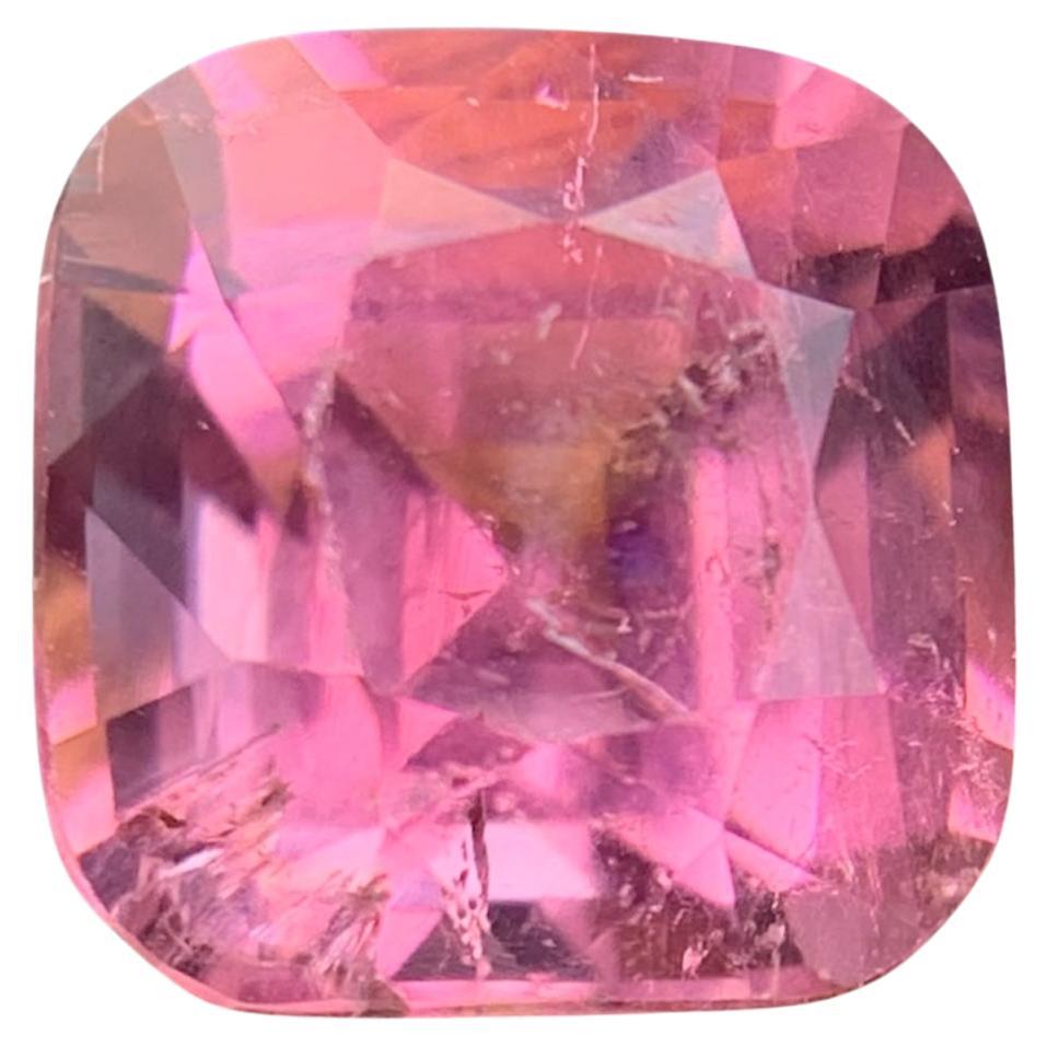 Vivid Pink Natural Tourmaline Ring Loose Gemstone 2.70 Carat Square Cushion Cut
