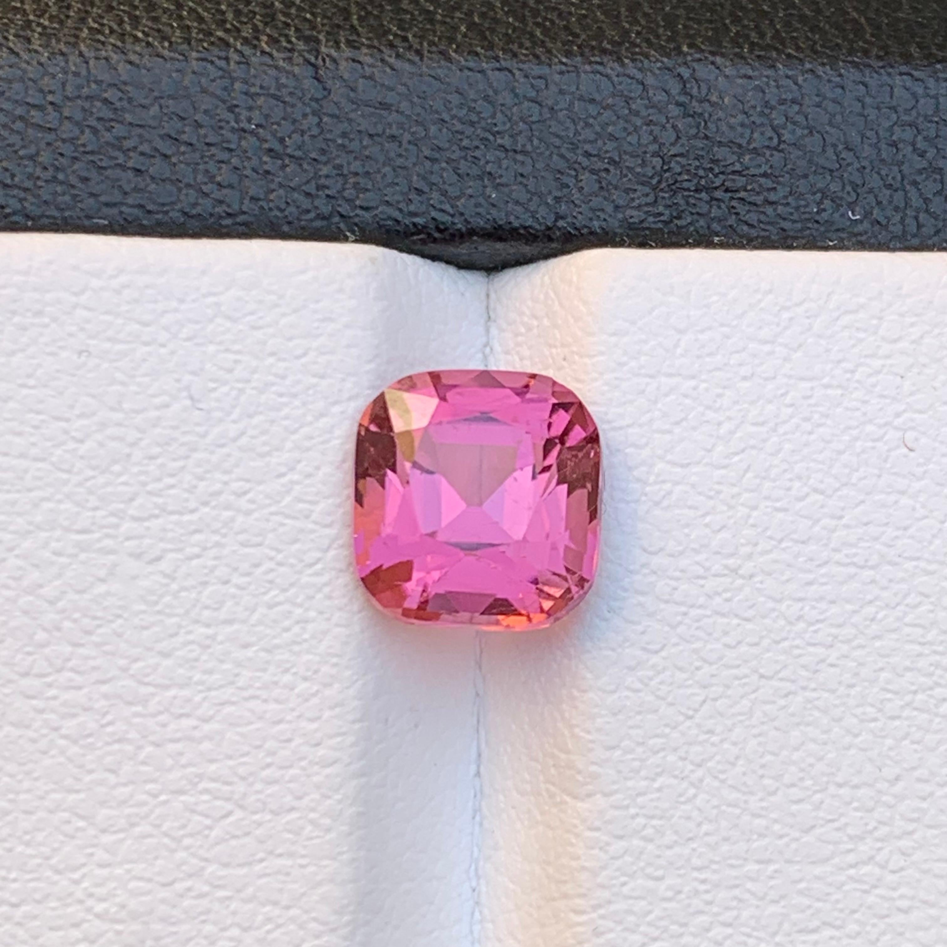 Vivid Pink Natural Turmalin Ring Lose Edelstein 2.80 Karat Quadrat Cushion Cut im Angebot 6
