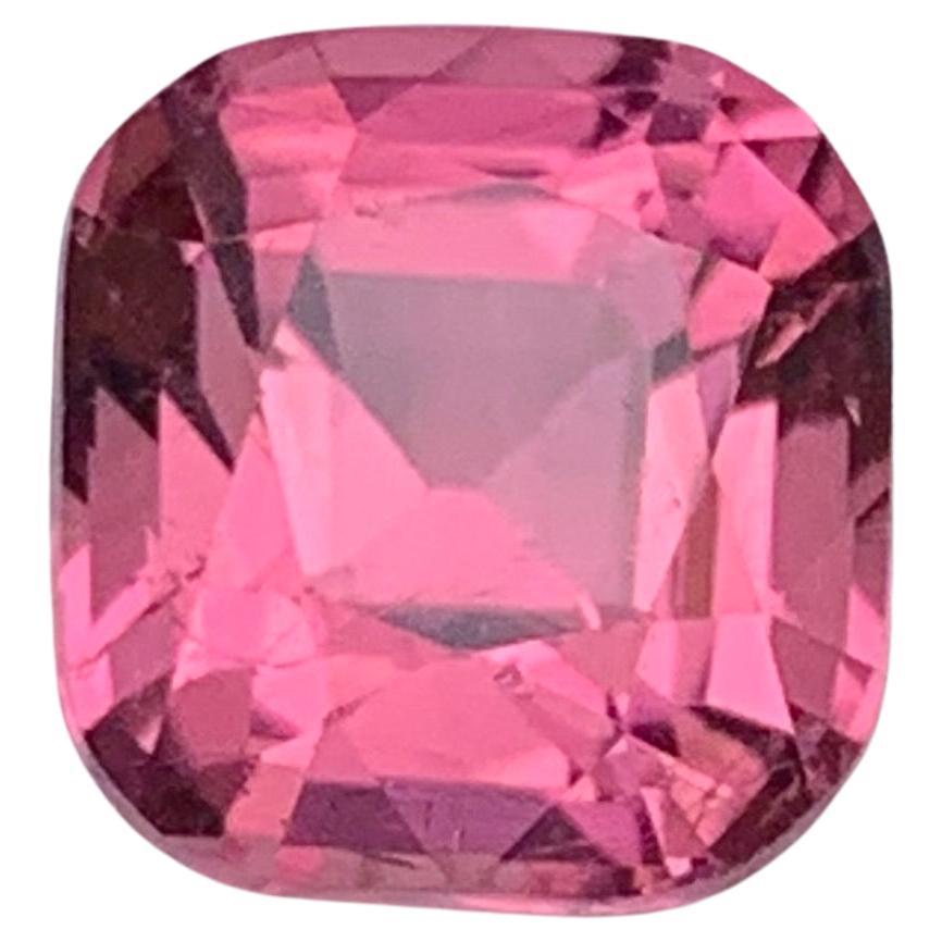 Vivid Pink Natural Tourmaline Ring Loose Gemstone 2.80 Carat Square Cushion Cut