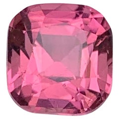 Vivid Pink Natural Tourmaline Ring Loose Gemstone 2.80 Carat Square Cushion Cut