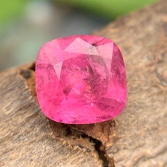 Vivid Pink Natural Tourmaline Ring Loose Gemstones 3 Ct Cushion Cut for Jewelry
