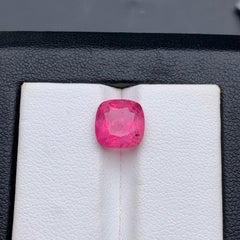 Vivid Pink Natural Tourmaline Ring Loose Gemstones 3 Ct Cushion Cut for Jewelry