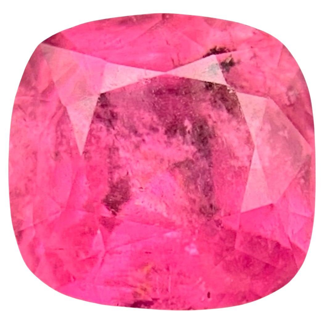 Anello di tormalina naturale rosa vivo con gemme sciolte da 3 carati con taglio a cuscino per gioielli