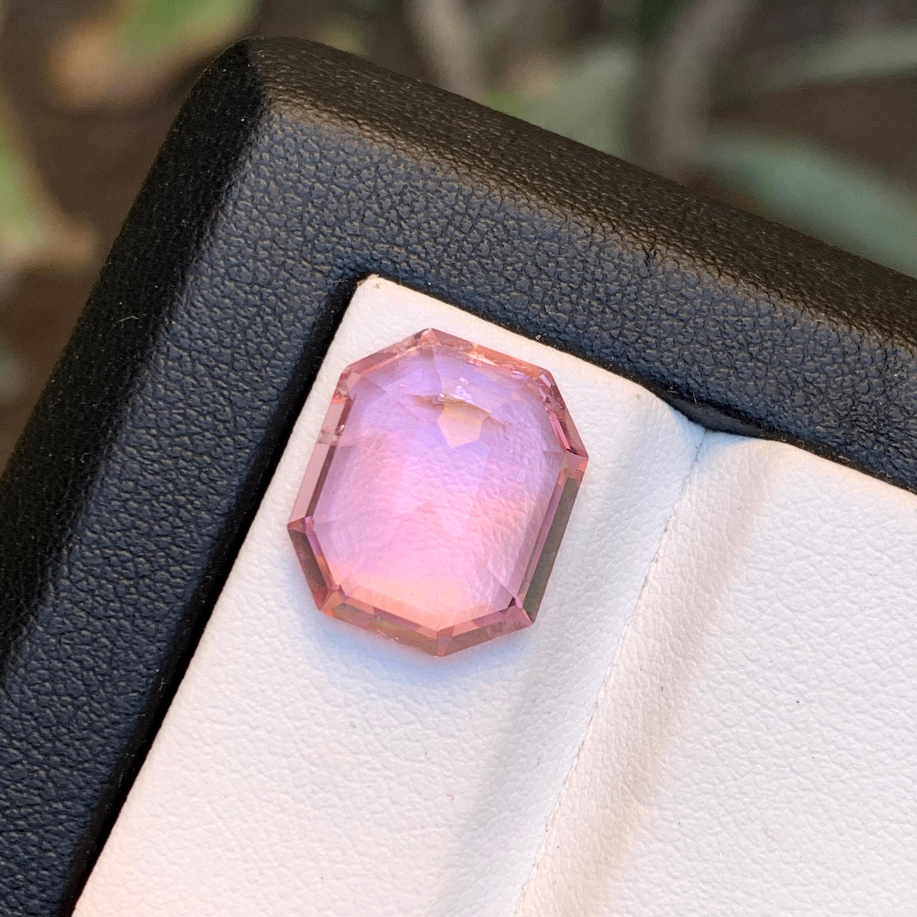 Vivid Pink Natürlicher Turmalin Ring, Anhänger Loser Edelstein 7,50 Ct Smaragdschliff (Zeitgenössisch) im Angebot