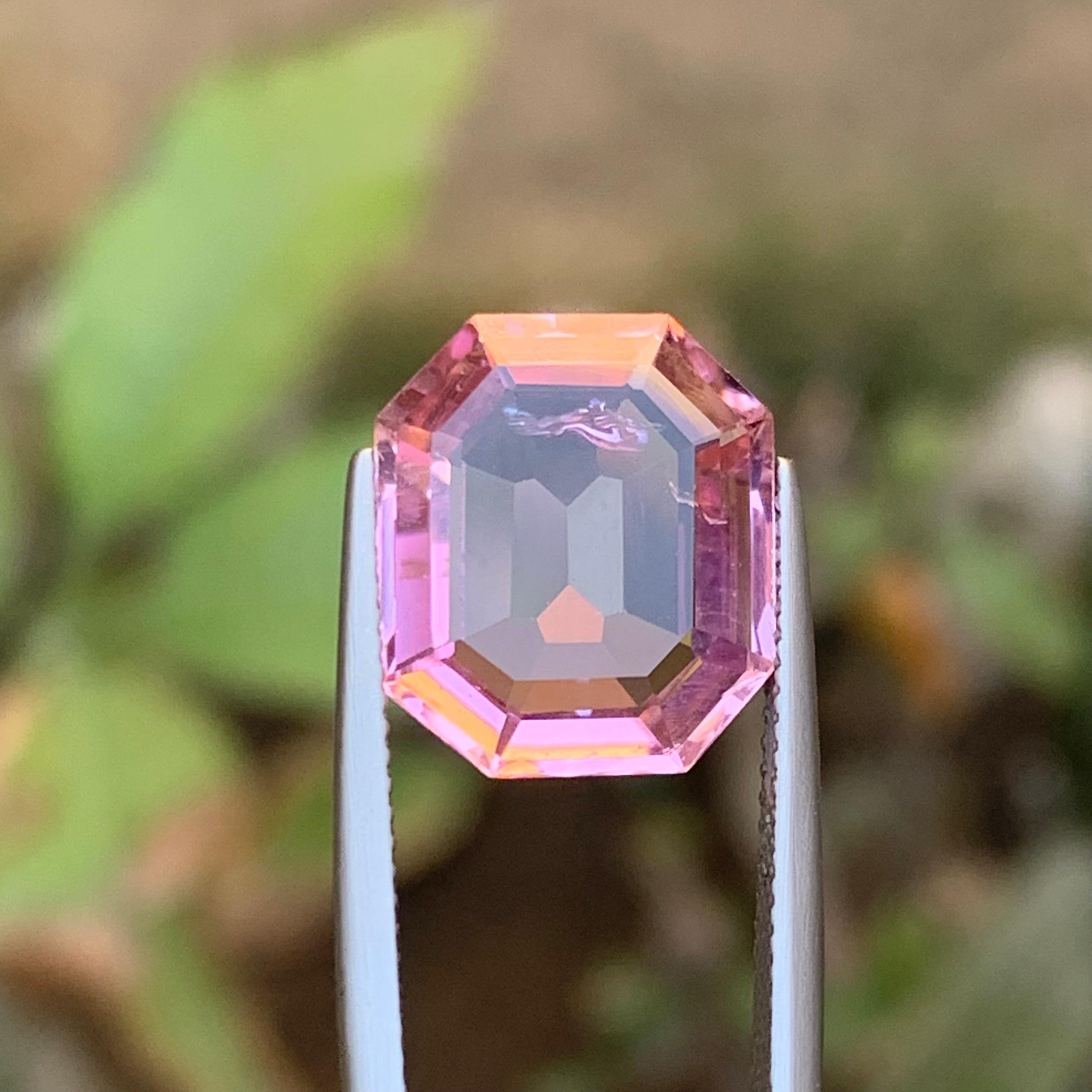 Vivid Pink Natürlicher Turmalin Ring, Anhänger Loser Edelstein 7,50 Ct Smaragdschliff für Damen oder Herren im Angebot