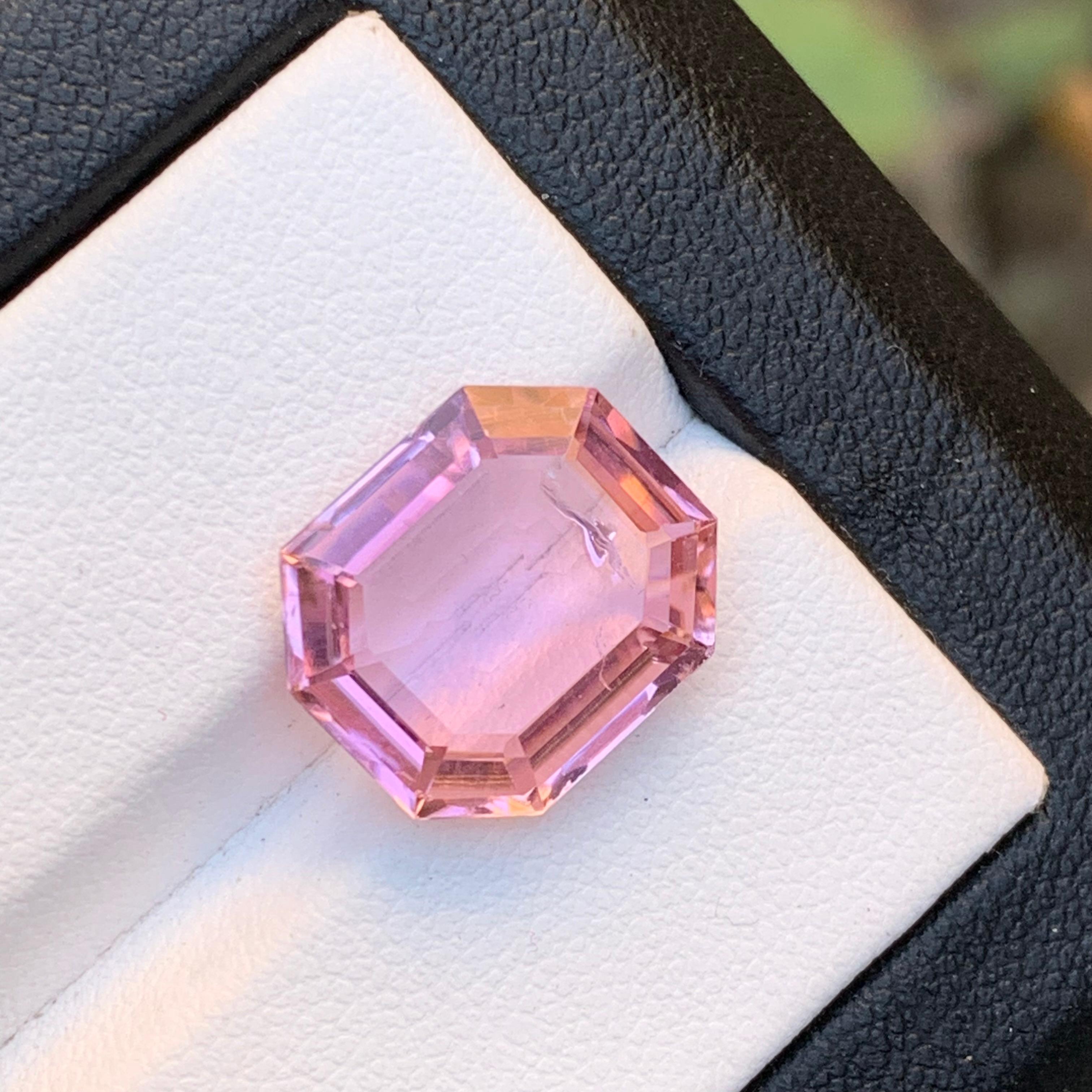 Vivid Pink Natürlicher Turmalin Ring, Anhänger Loser Edelstein 7,50 Ct Smaragdschliff im Angebot 1