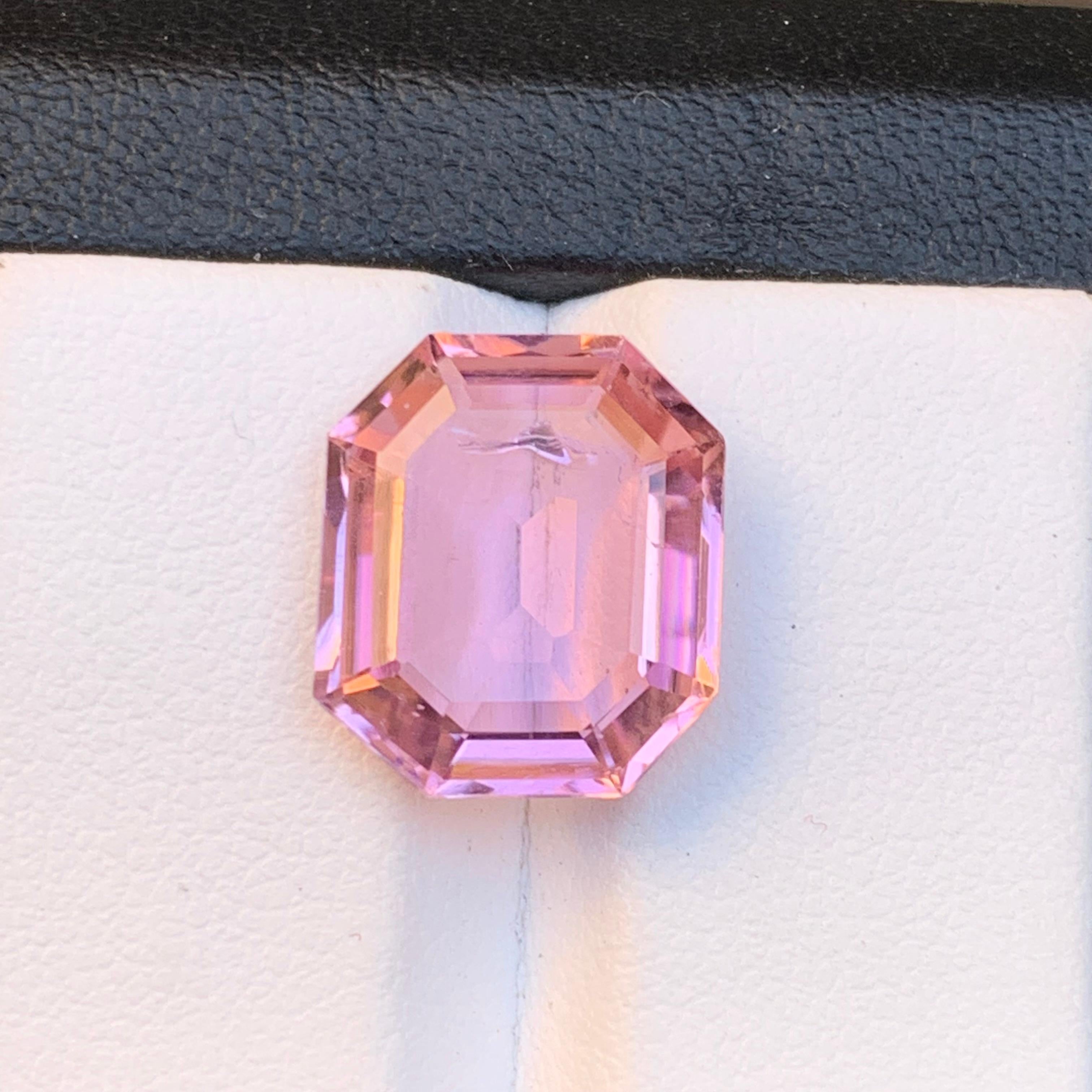 Vivid Pink Natürlicher Turmalin Ring, Anhänger Loser Edelstein 7,50 Ct Smaragdschliff im Angebot 2