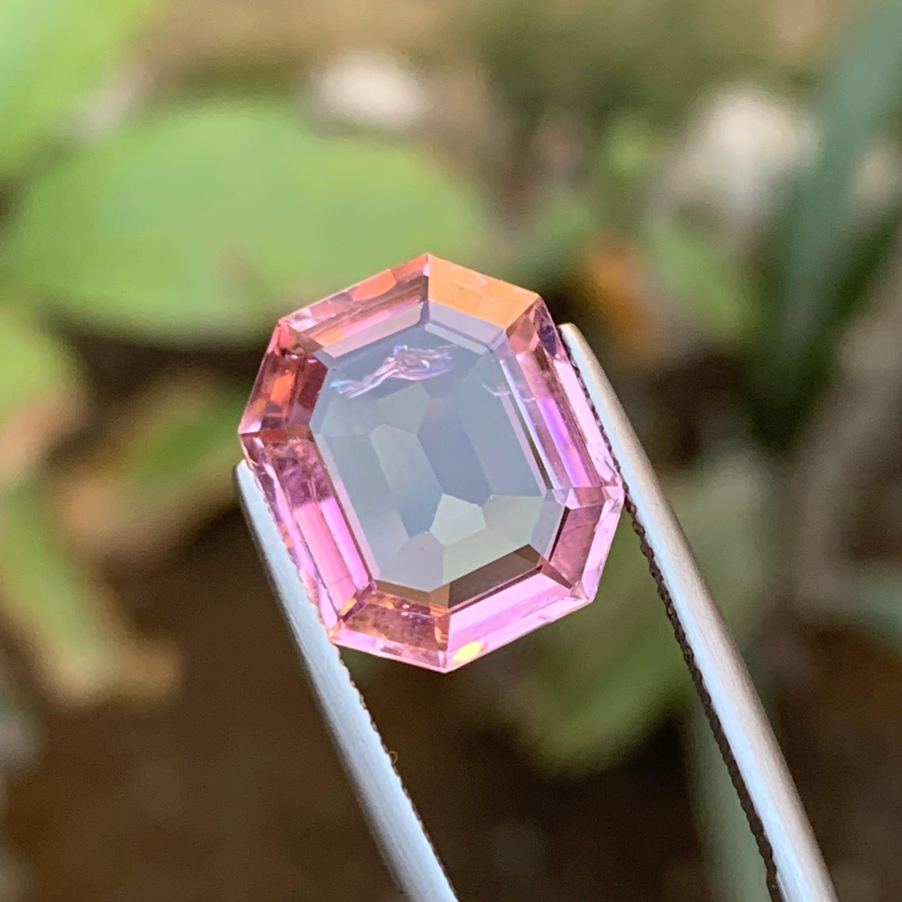 Vivid Pink Natürlicher Turmalin Ring, Anhänger Loser Edelstein 7,50 Ct Smaragdschliff im Angebot 4
