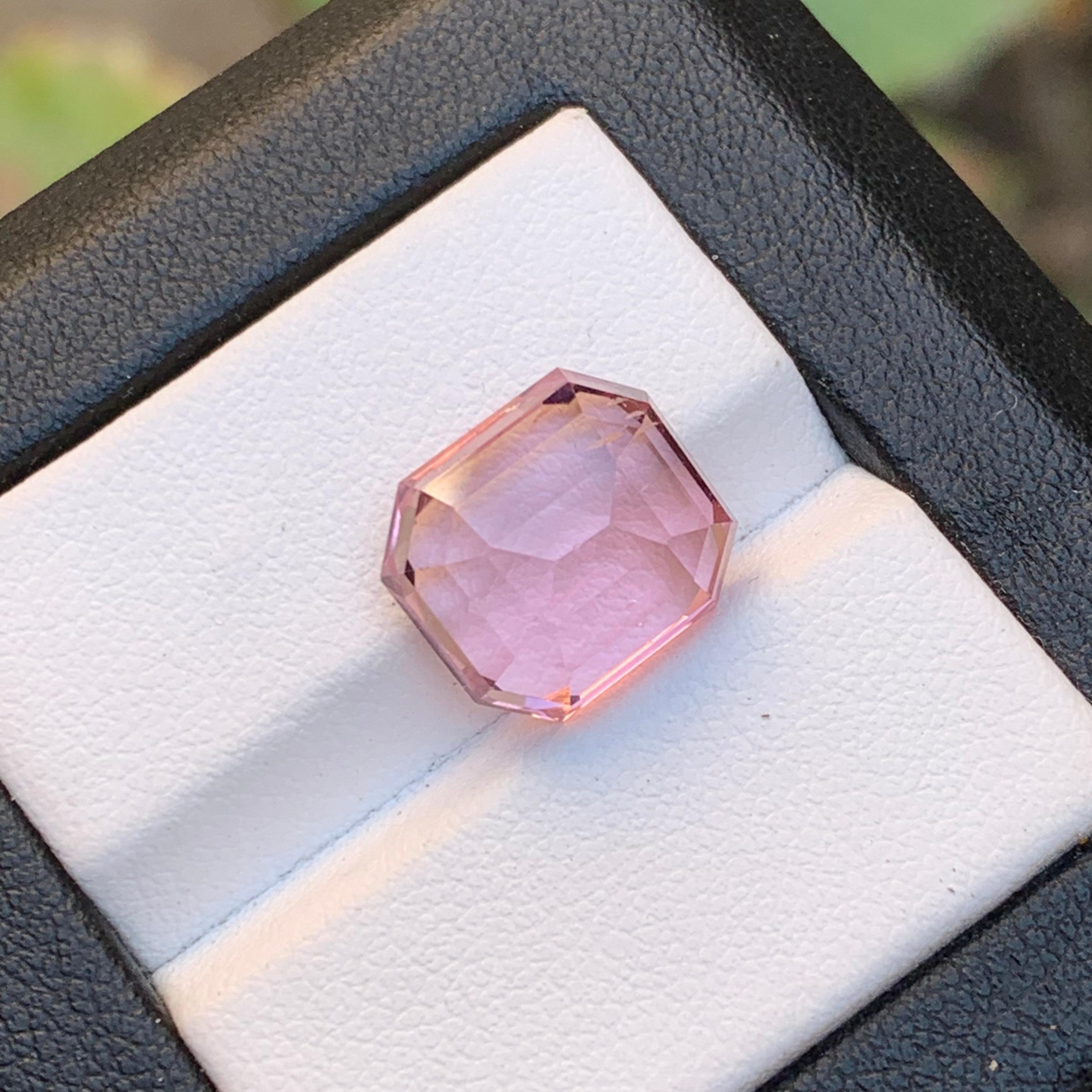 Vivid Pink Natürlicher Turmalin Ring, Anhänger Loser Edelstein 8,65 Ct Smaragdschliff im Angebot 5