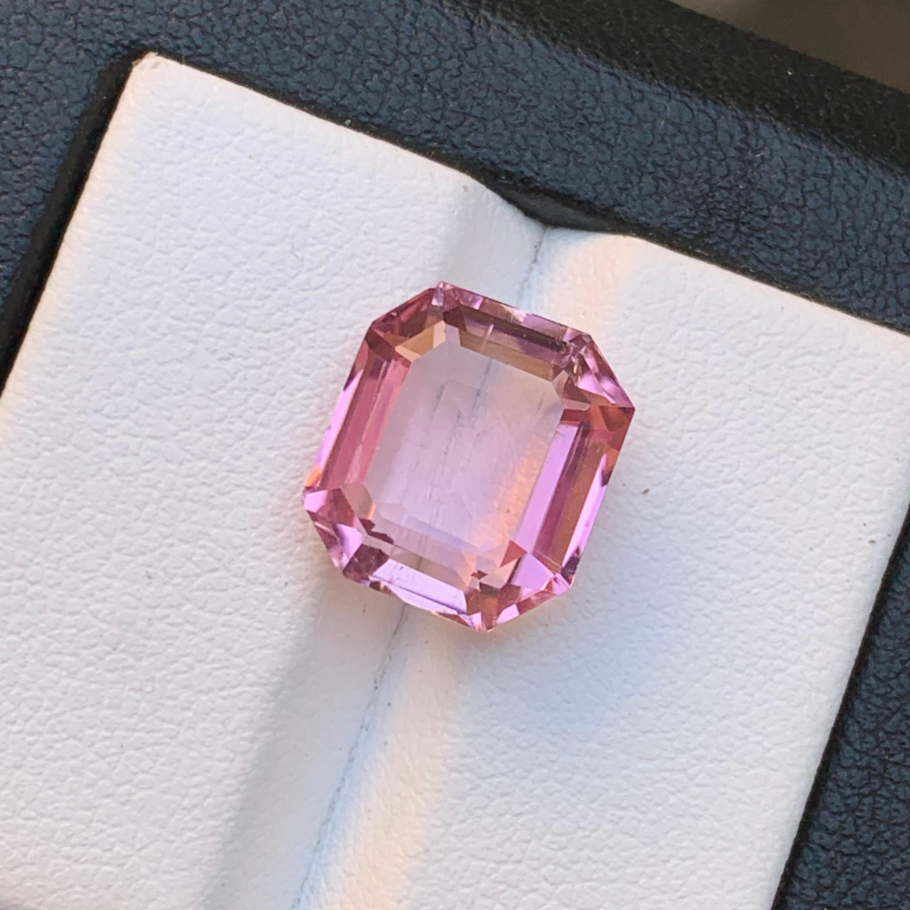 Vivid Pink Natürlicher Turmalin Ring, Anhänger Loser Edelstein 8,65 Ct Smaragdschliff im Angebot 7