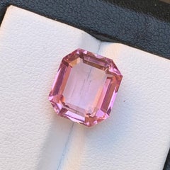 Vivid Pink Natural Tourmaline Ring, Pendant Loose Gemstone 8.65 Ct Emerald Cut