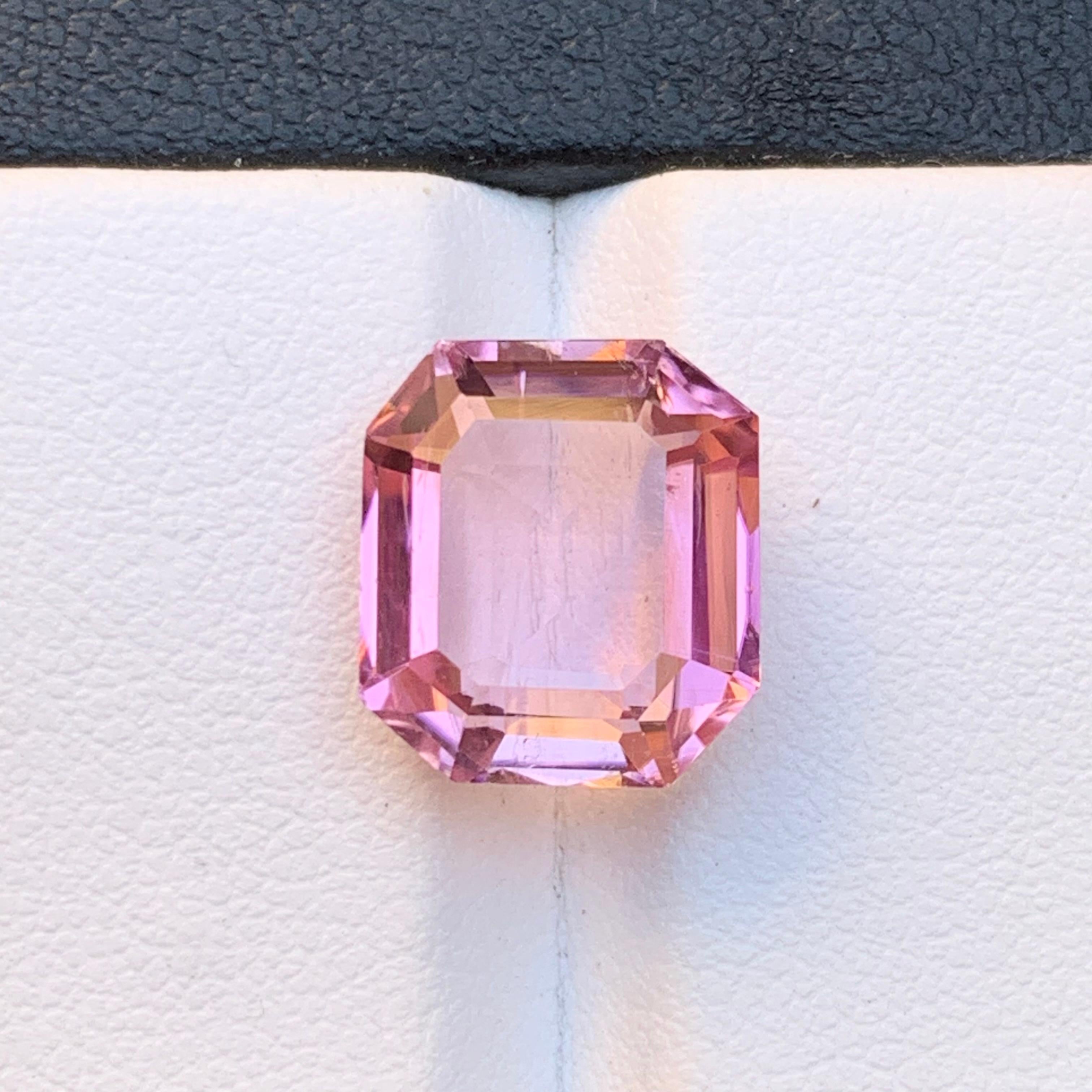 Vivid Pink Natürlicher Turmalin Ring, Anhänger Loser Edelstein 8,65 Ct Smaragdschliff (Zeitgenössisch) im Angebot