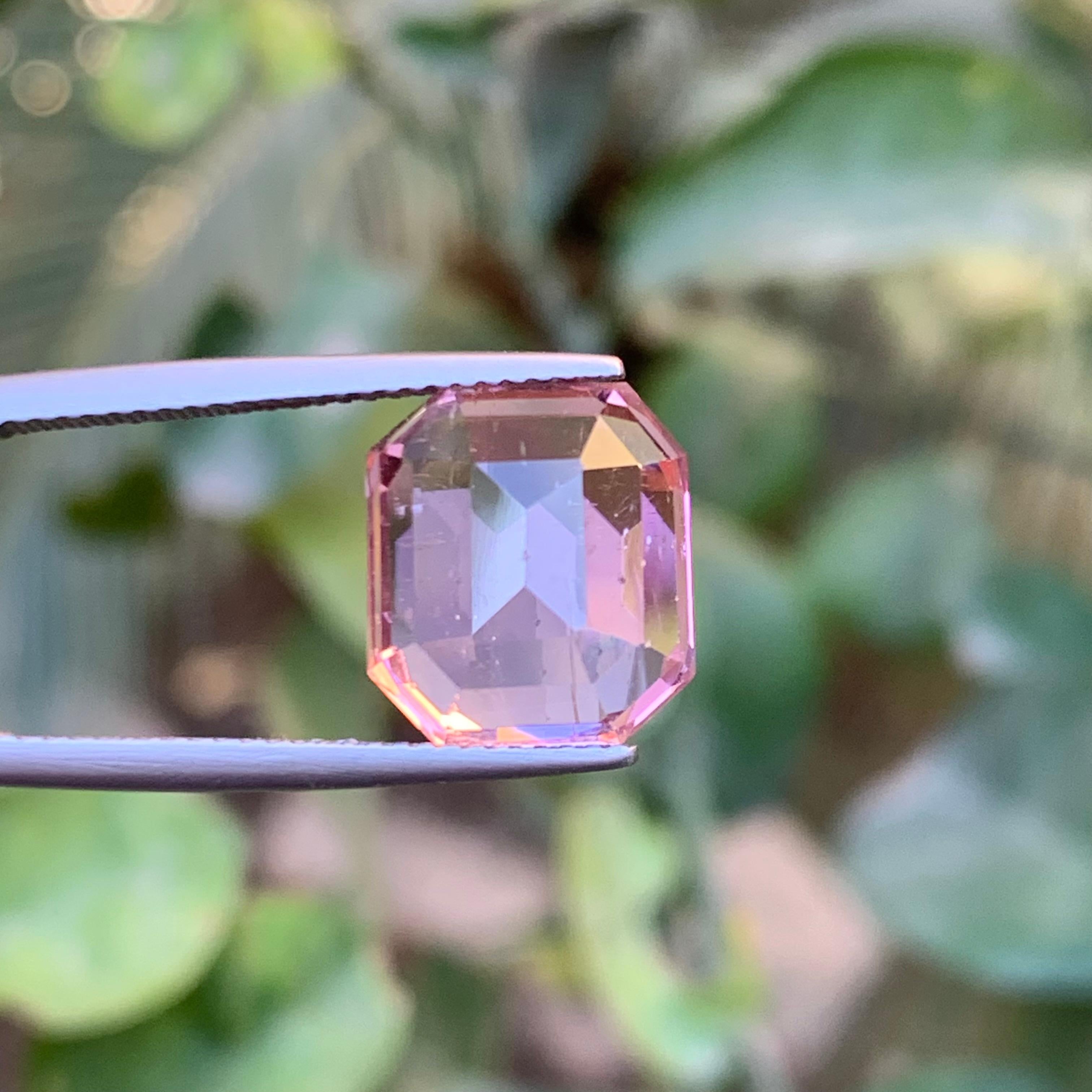 Vivid Pink Natürlicher Turmalin Ring, Anhänger Loser Edelstein 8,65 Ct Smaragdschliff für Damen oder Herren im Angebot