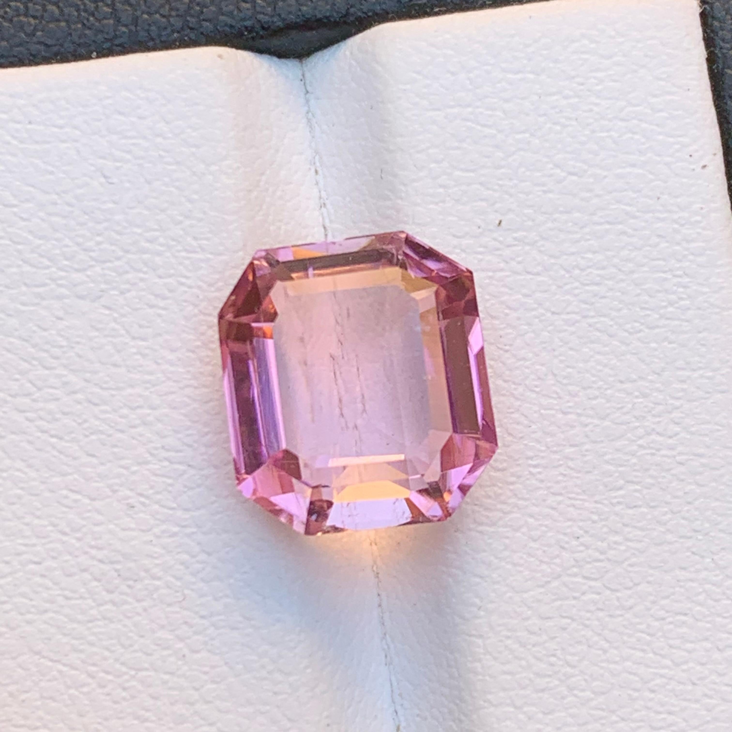 Vivid Pink Natürlicher Turmalin Ring, Anhänger Loser Edelstein 8,65 Ct Smaragdschliff im Angebot 1