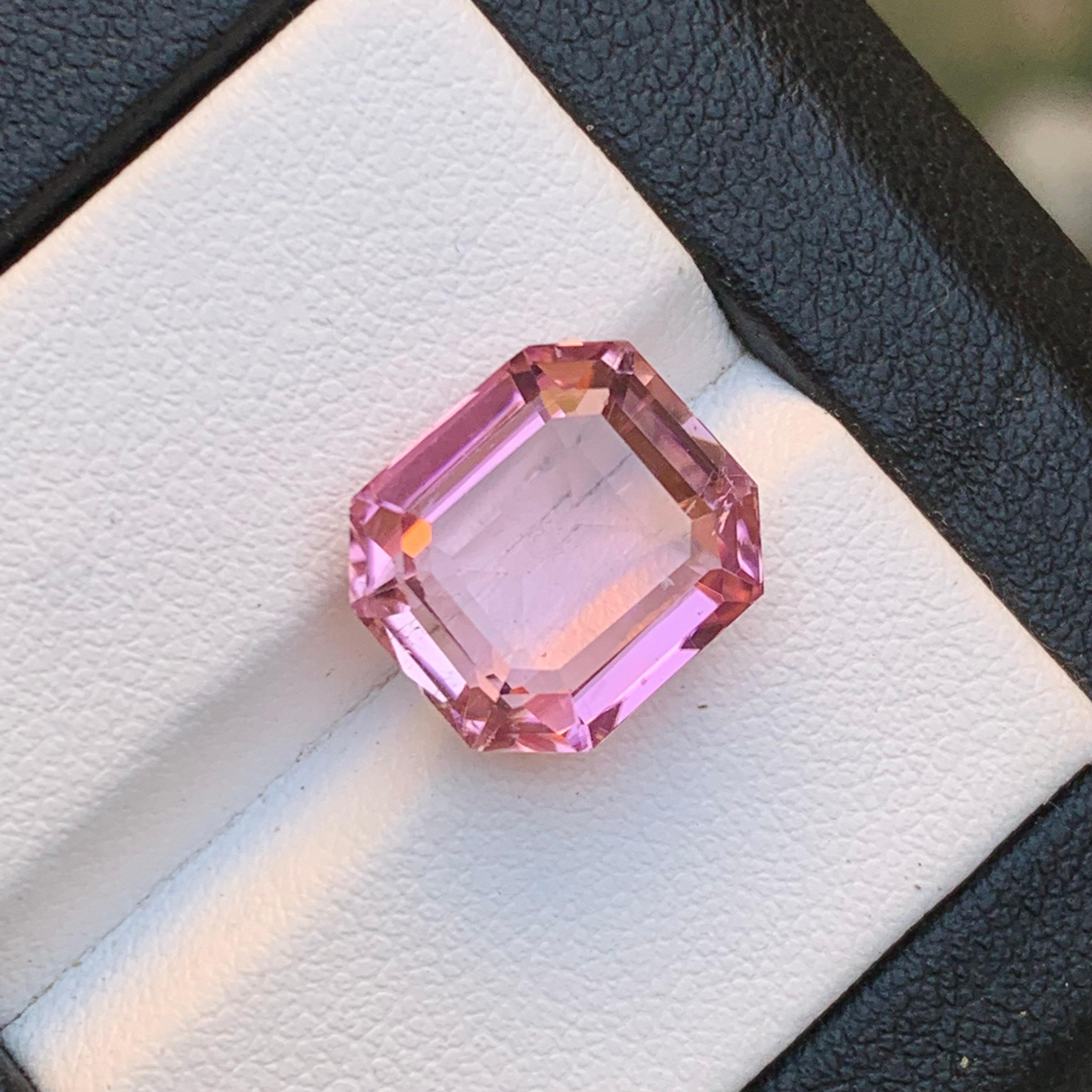 Vivid Pink Natürlicher Turmalin Ring, Anhänger Loser Edelstein 8,65 Ct Smaragdschliff im Angebot 2