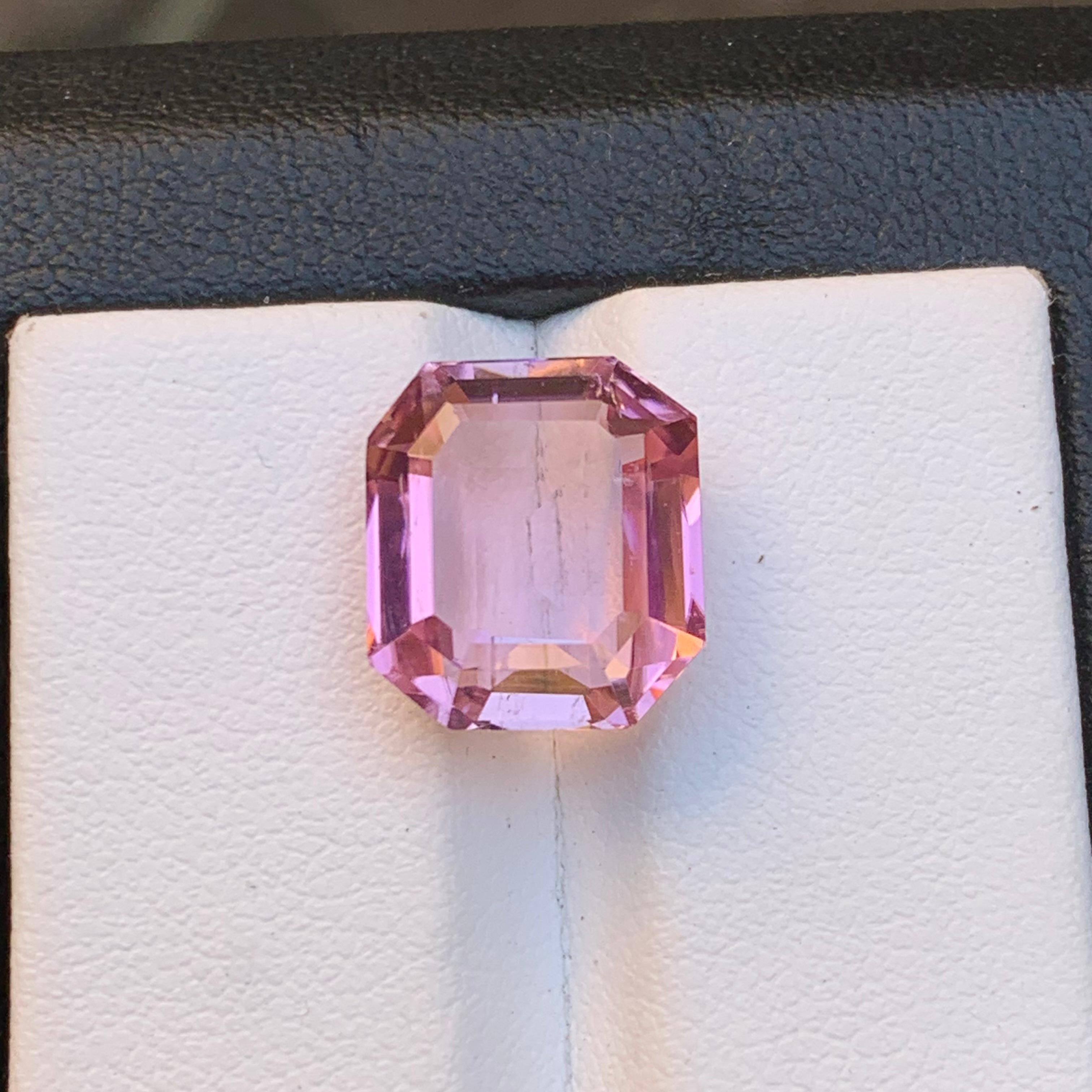 Vivid Pink Natürlicher Turmalin Ring, Anhänger Loser Edelstein 8,65 Ct Smaragdschliff im Angebot 3
