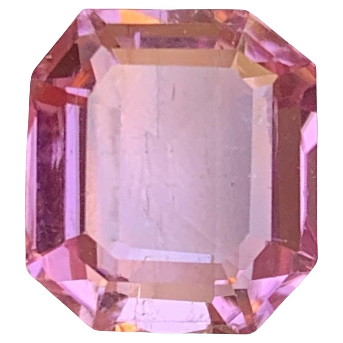 Vivid Pink Natural Tourmaline Ring, Pendant Loose Gemstone 8.65 Ct Emerald Cut
