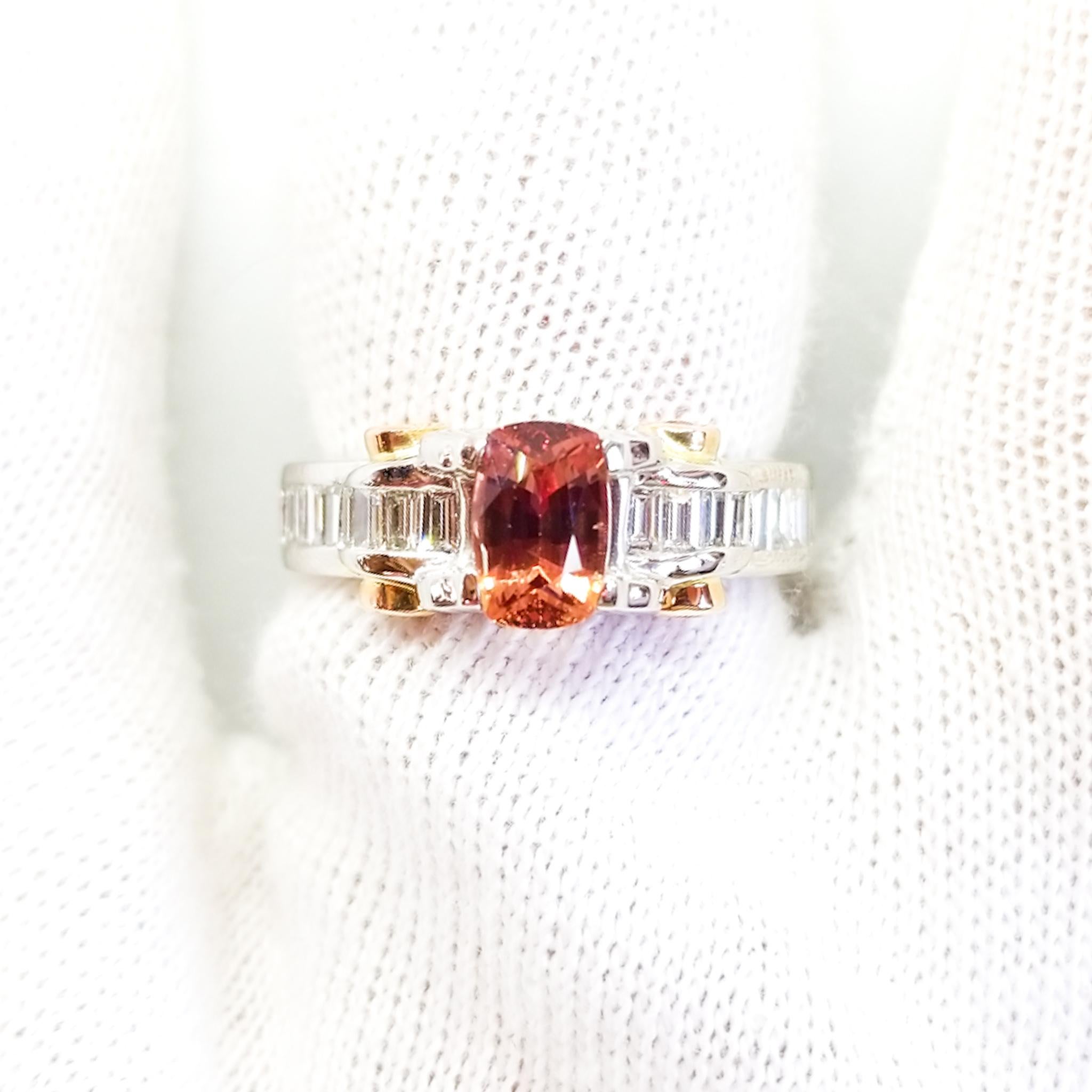 A 1.13 Carat Vivid Pink Peach Natural, Unheated 