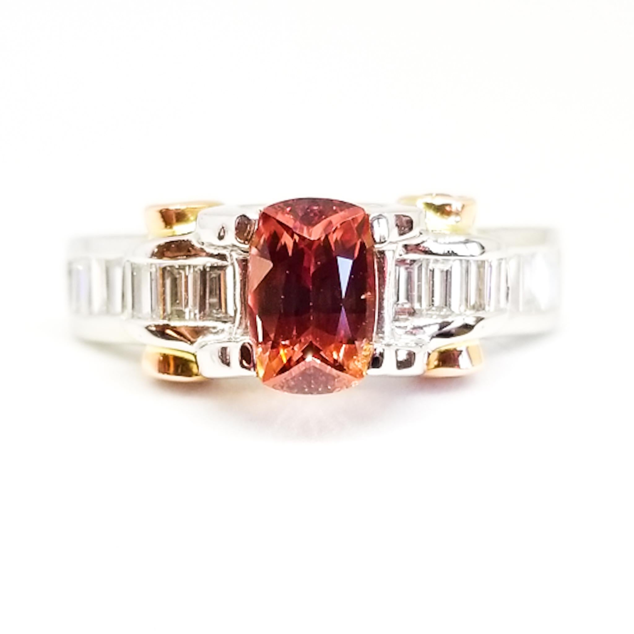 orange pink sapphire