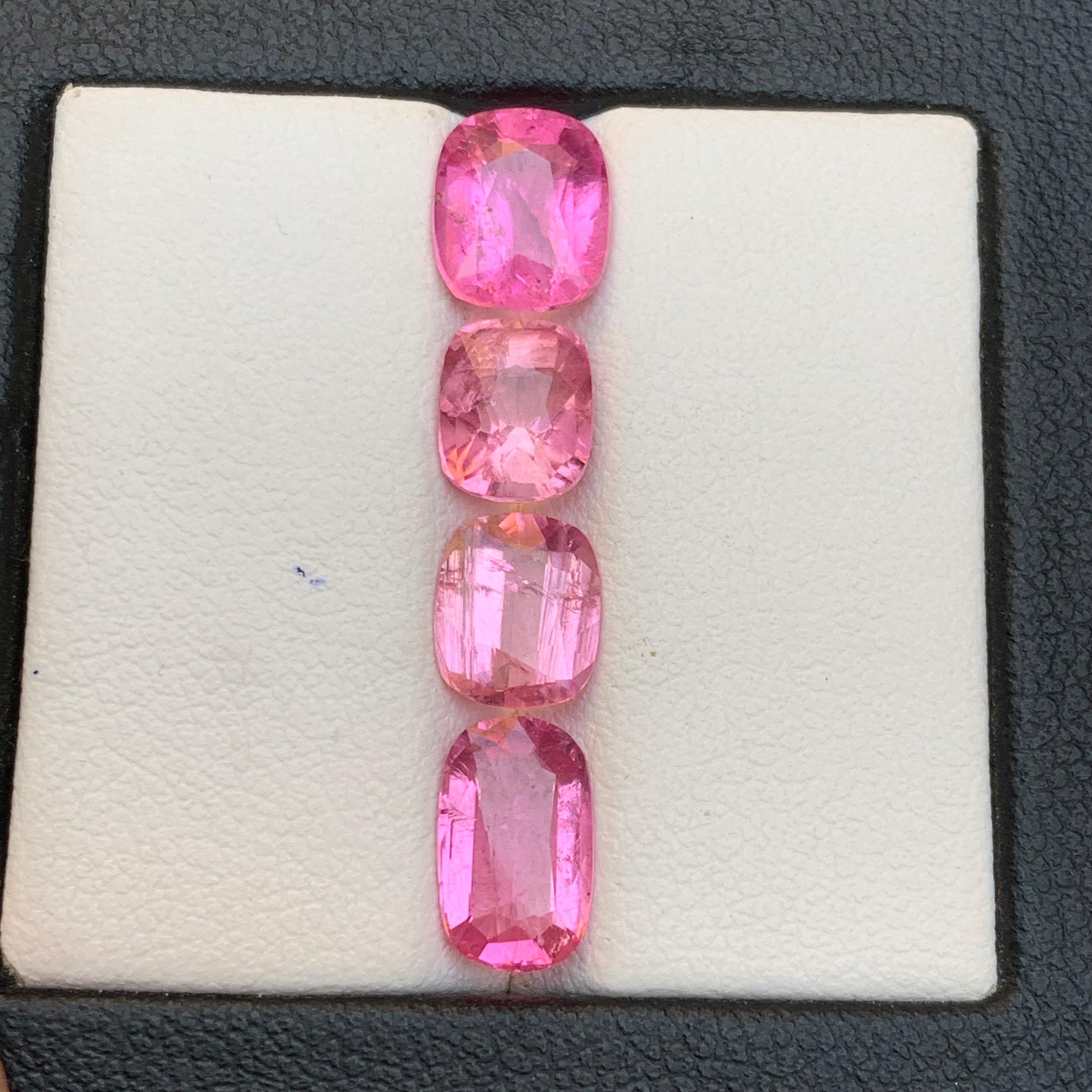Turmalina Rubelita Rosa Viva 6.24Ct Corte Cojín Piedra Natural Suelta Paquete Corte cojín en venta