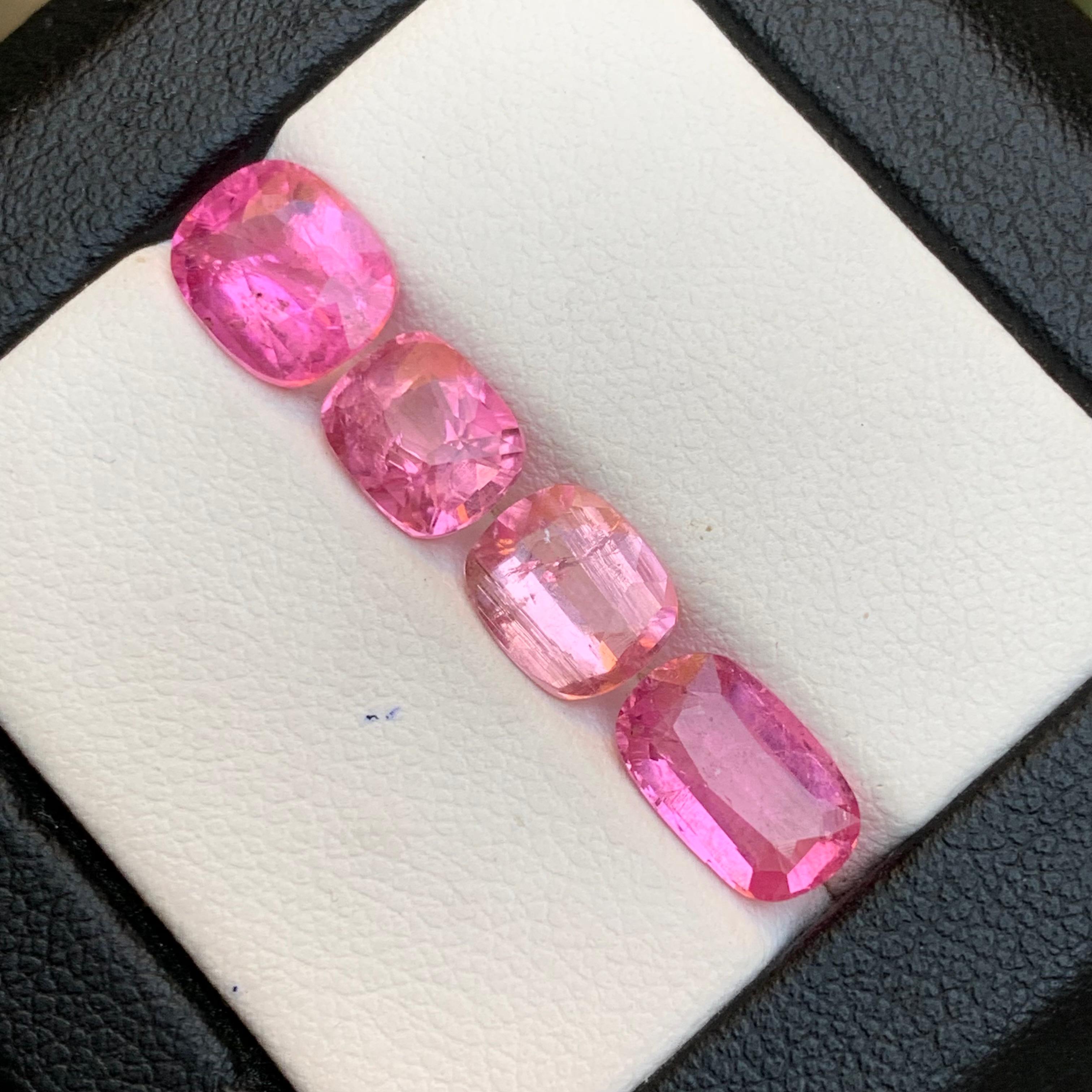 Femenino o masculino Turmalina Rubelita Rosa Viva 6.24Ct Corte Cojín Piedra Natural Suelta Paquete en venta