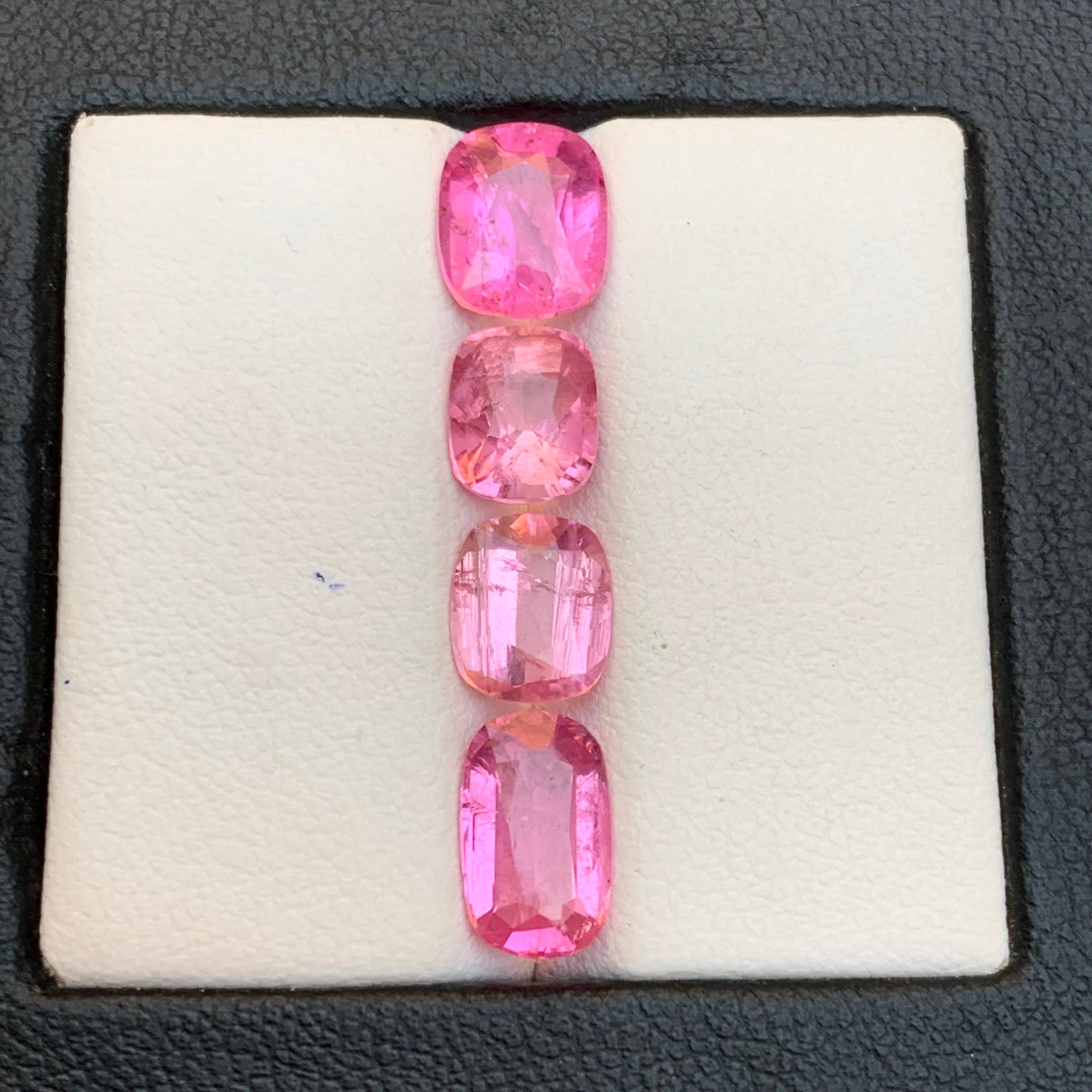 Turmalina Rubelita Rosa Viva 6.24Ct Corte Cojín Piedra Natural Suelta Paquete en venta 1