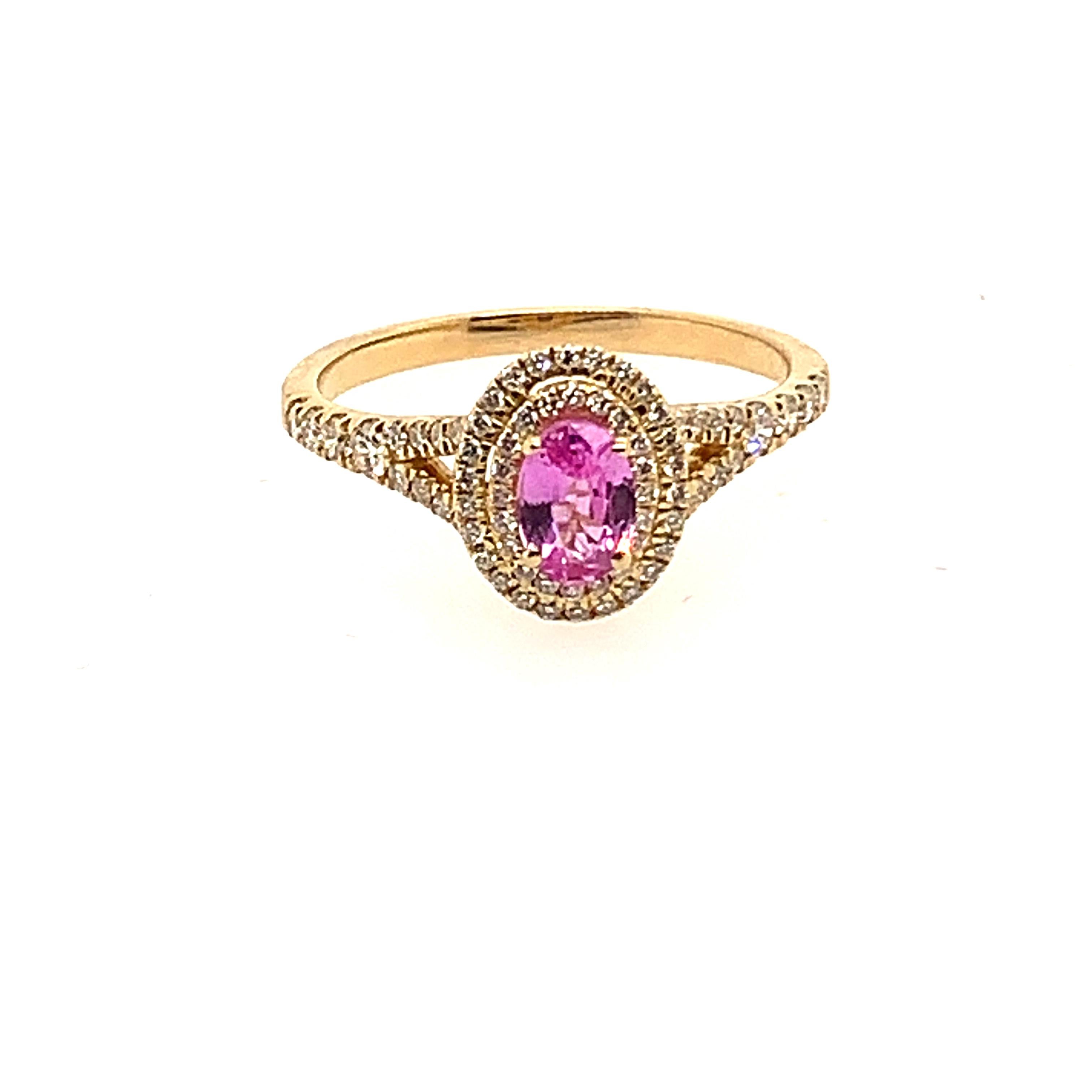 14kt:2.20g ,
Diamond:.33cts,
Pink.Sapphire:0.63ct 