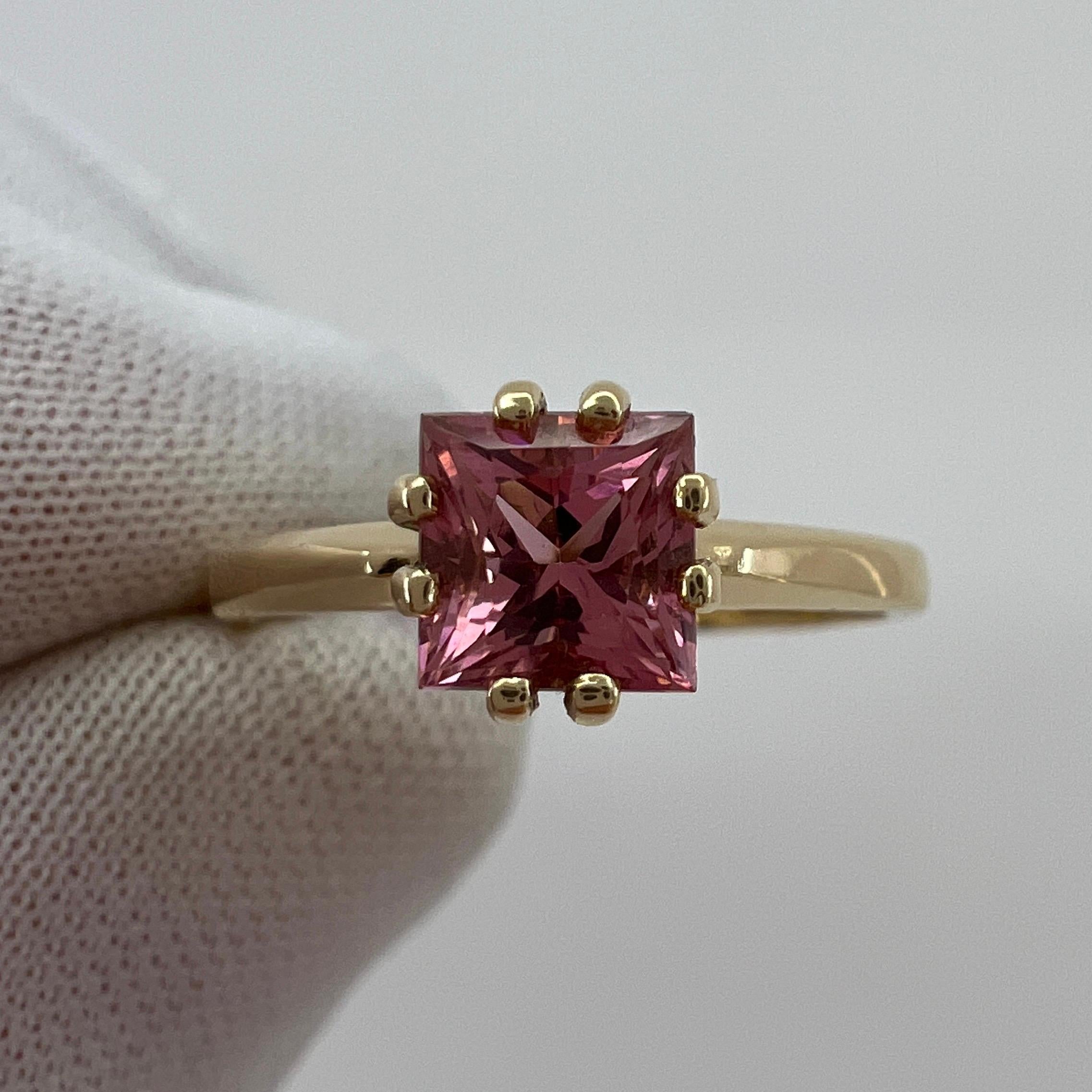pink tourmaline solitaire ring