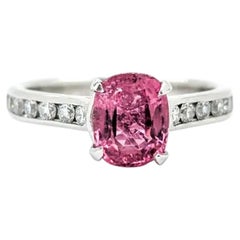 Pinker Turmalin & Diamant Ring aus Platin