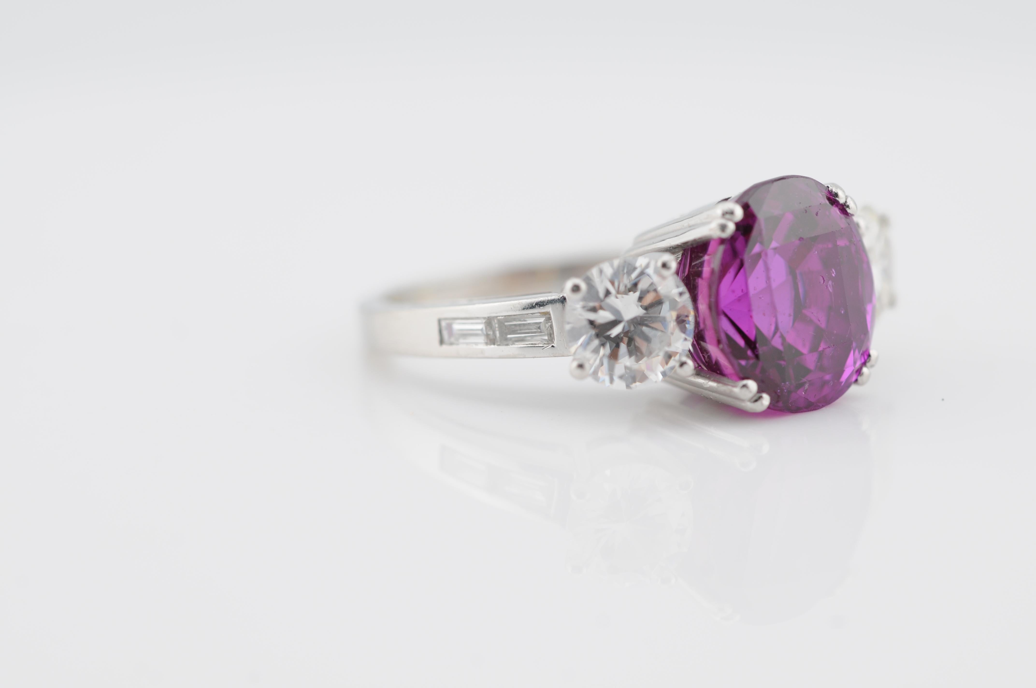 da uomo o donna Zaffiro viola vivo 7,4 ct Senza calore Madagascar certificato GRS, con 0,75 ct di diametro in vendita