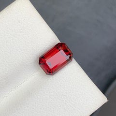 Vivid Red Color Rhodolite Garnet Emerald Cut Gemstone for Ring & Pendant Jewelry