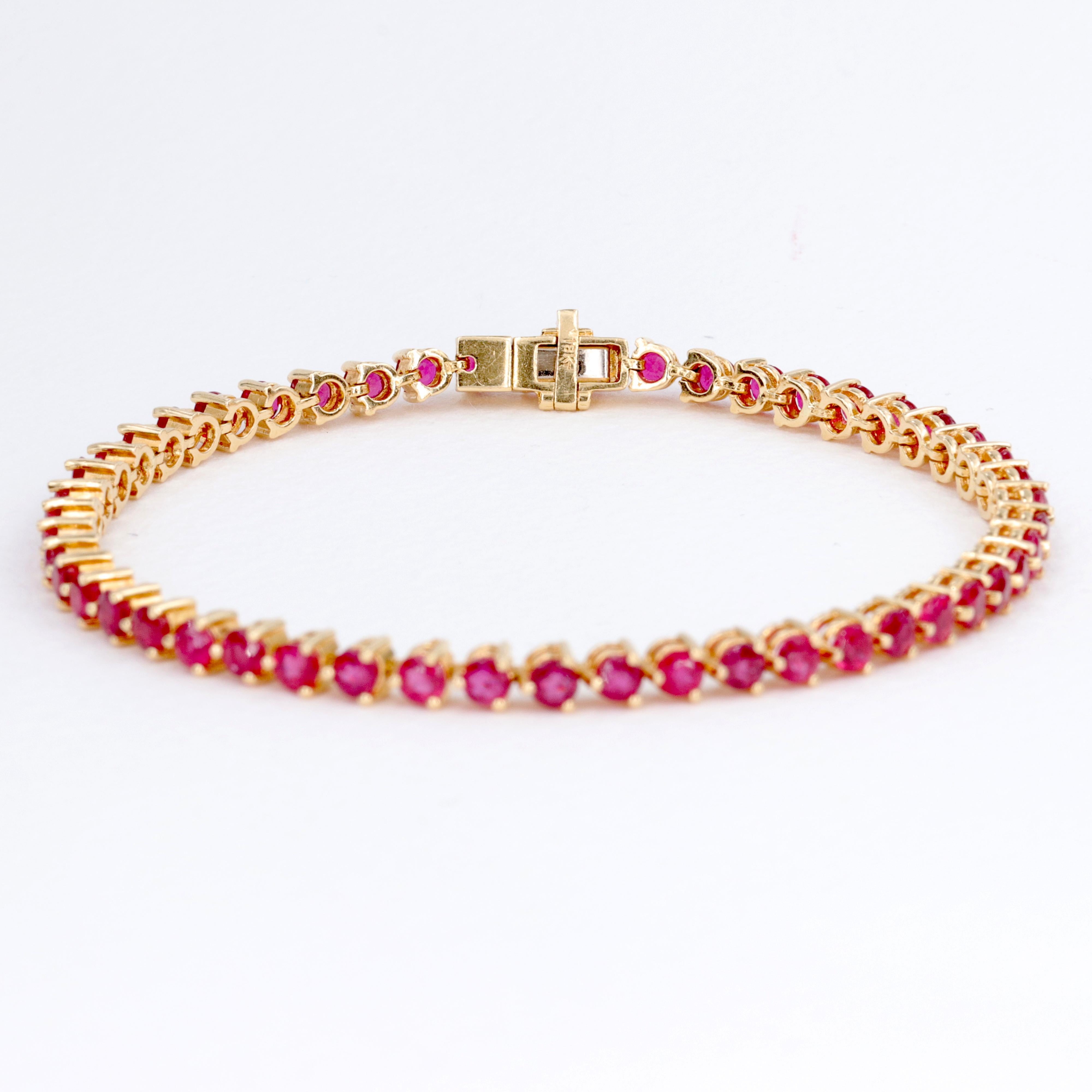 red ruby bracelet gold