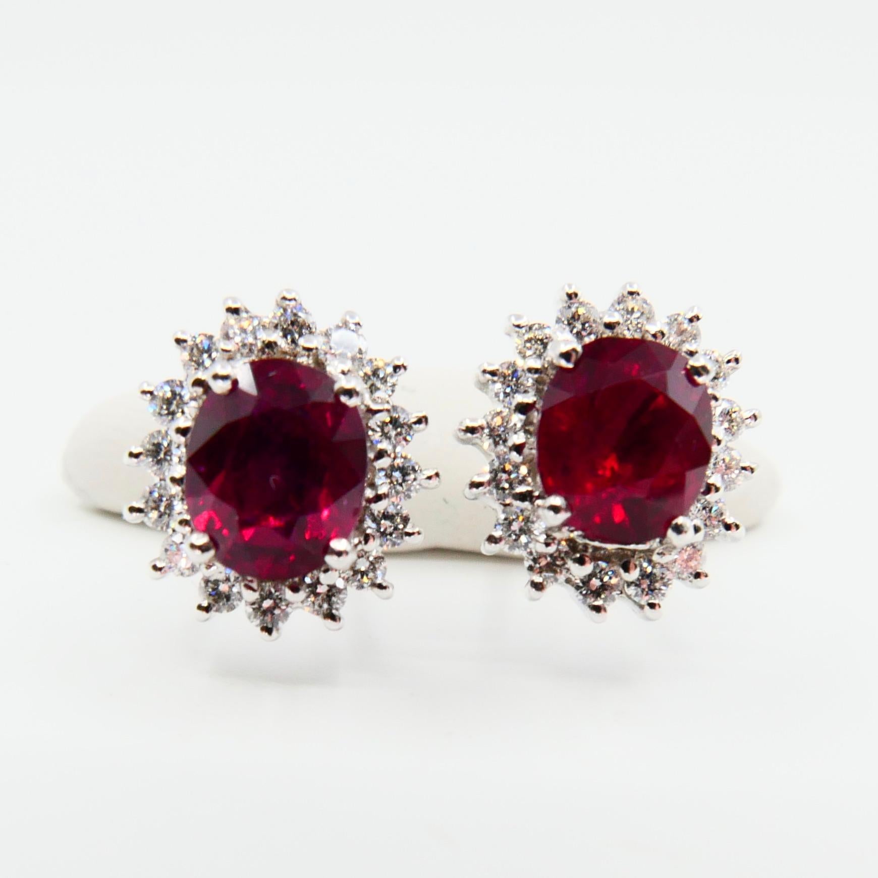 red ruby diamond earrings