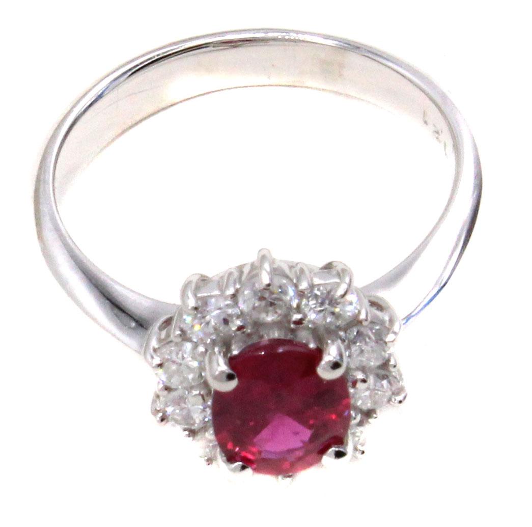 red ruby engagement ring