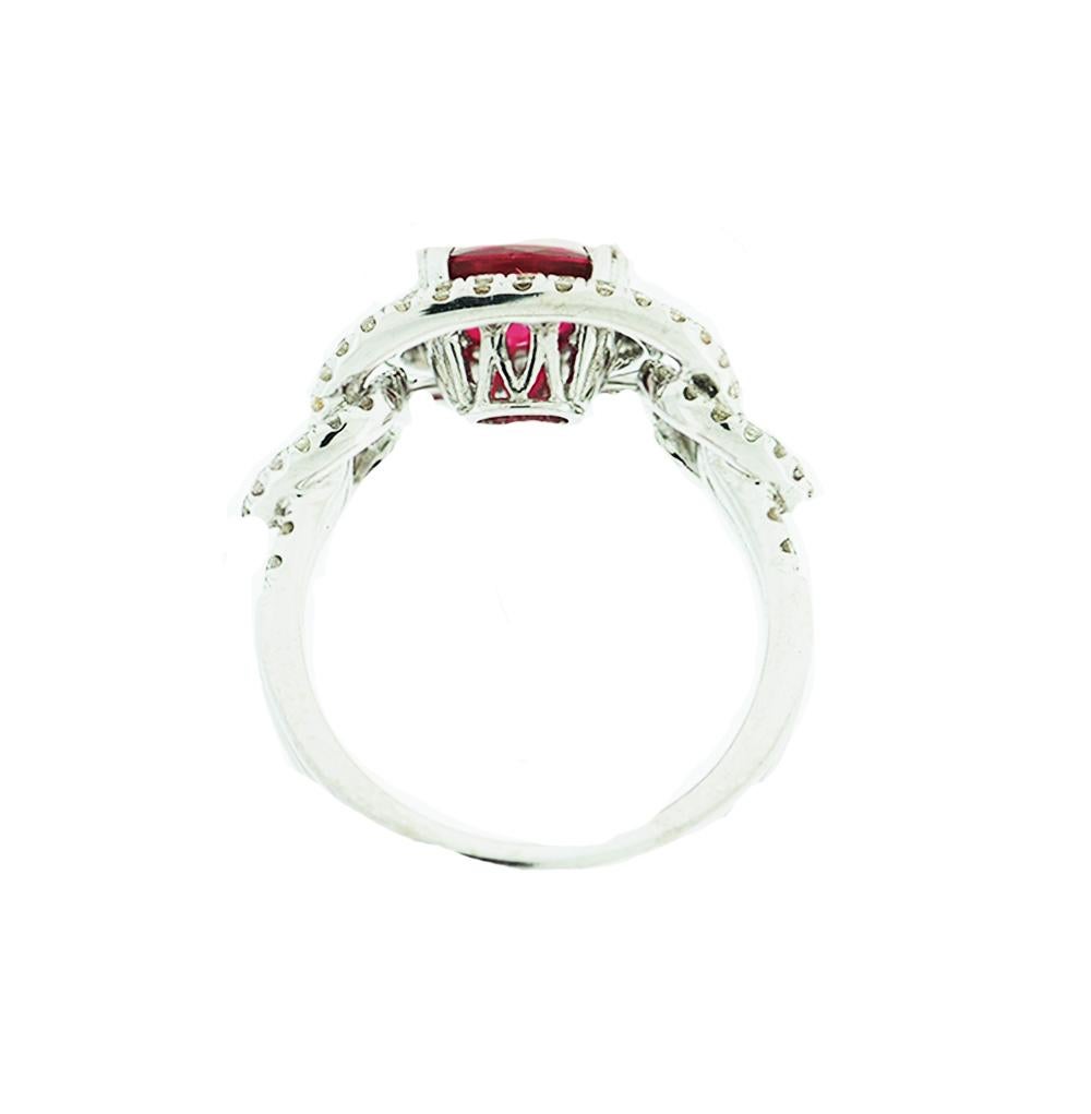 Vivid Red Ruby Diamond Solitaire Ring 2.08 Carat In New Condition In Laguna Hills, CA