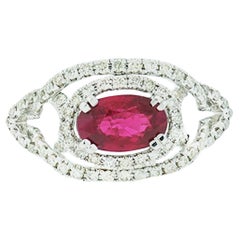 Vivid Red Ruby Diamond Solitaire Ring 2.08 Carat
