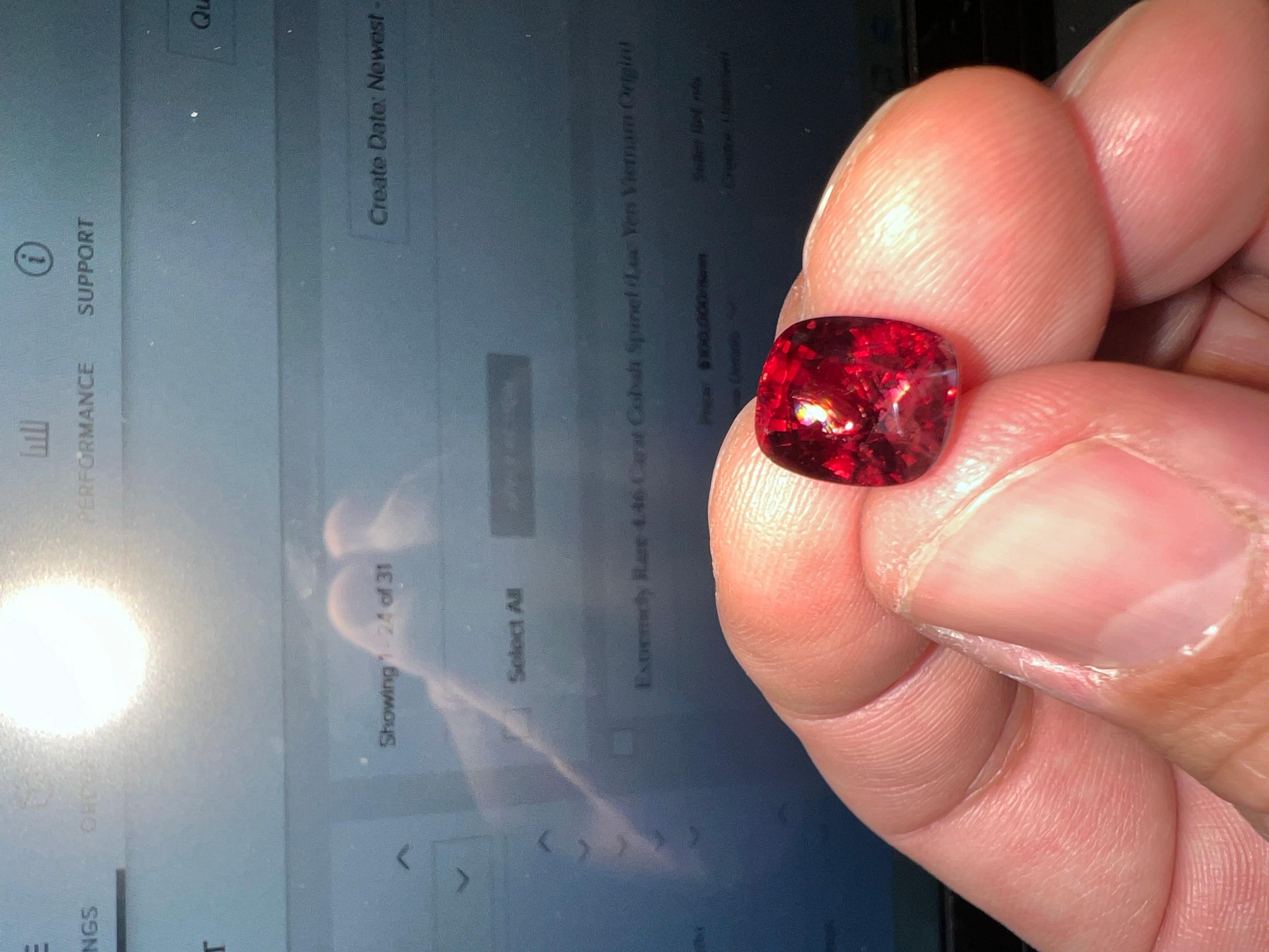 Cushion Cut Vivid Red Spinel ( 6.85 carat ) Wholesale Offer For Sale