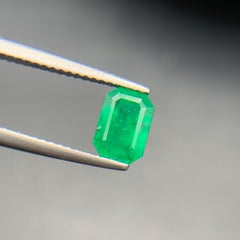 Vivid Rich Green Natural Emerald Ring Loose Gemstone 1.15 Ct Emerald Cut-Jewelry