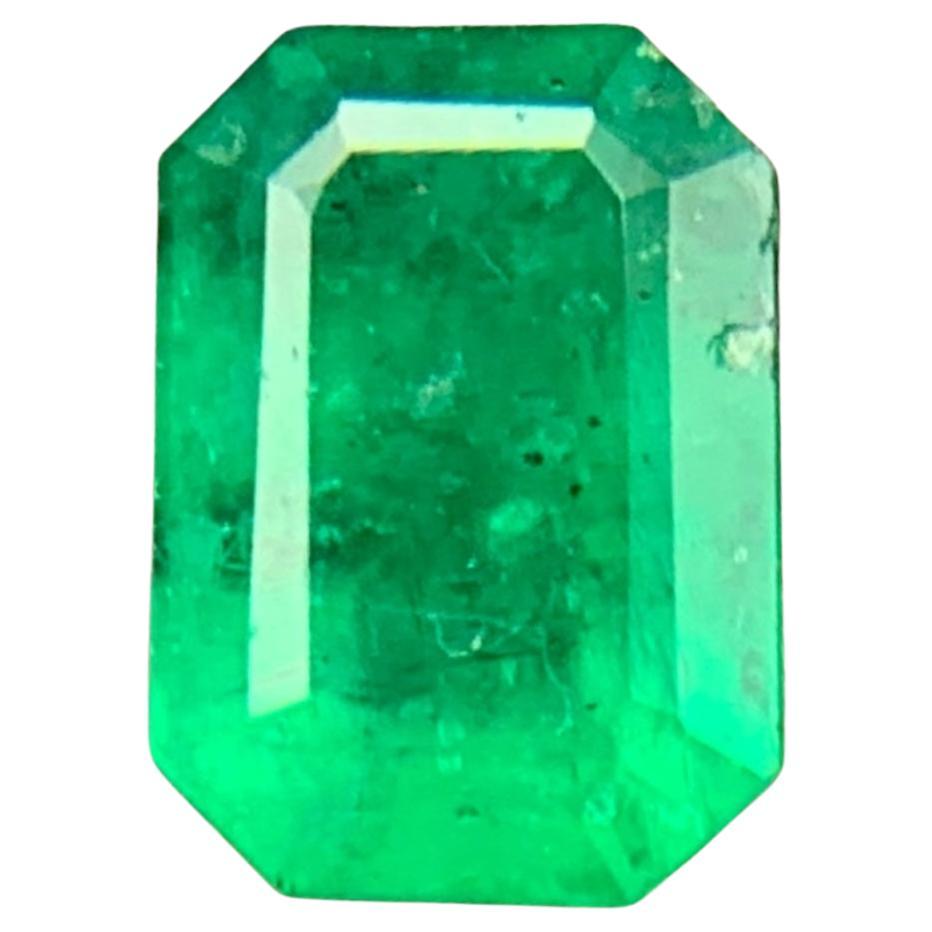Vivid Rich Green Natural Emerald Ring Loose Gemstone 1.15 Ct Emerald Cut-Jewelry