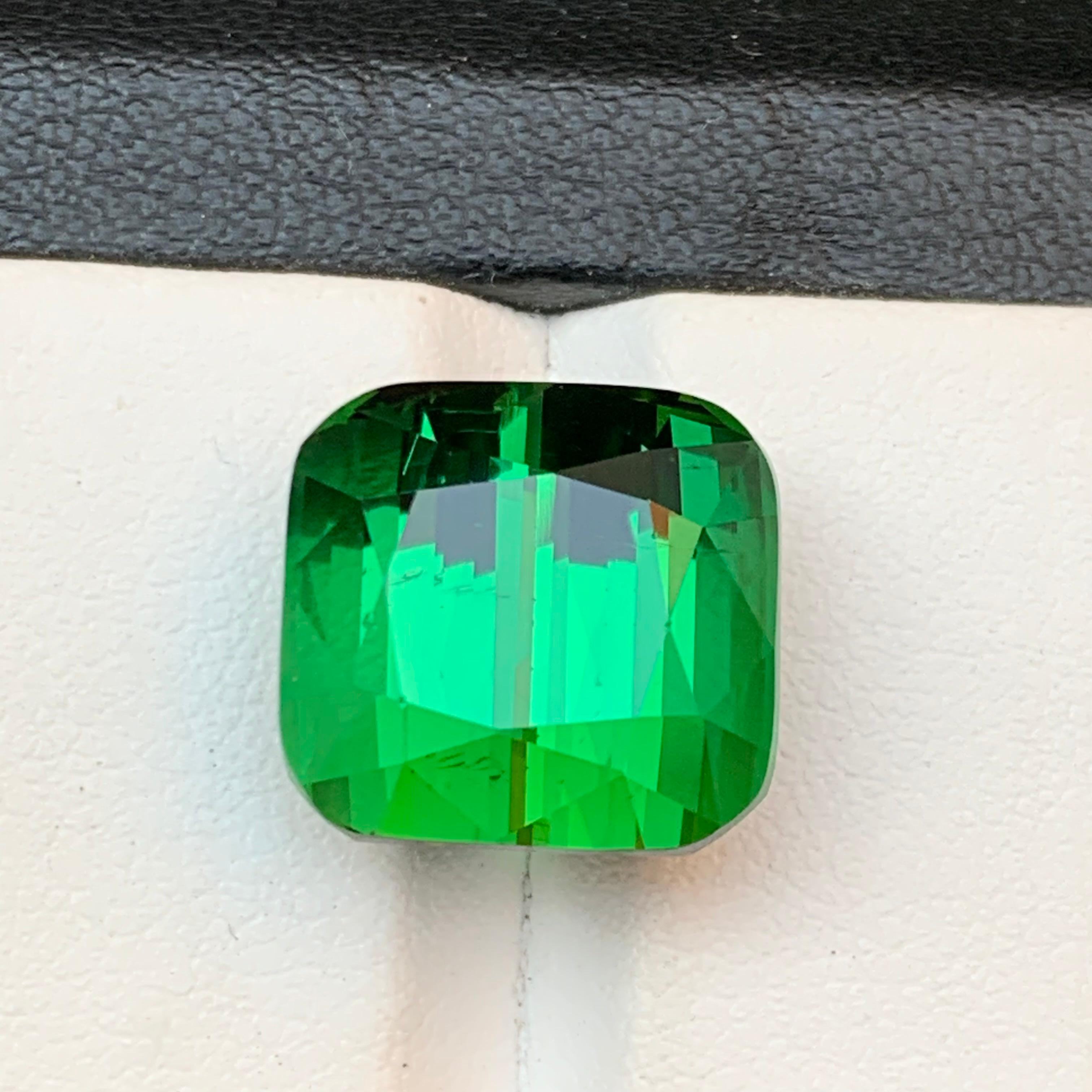 Vivid Rich Green Natural Tourmaline Pendant Loose Gemstone 16.75 Ct Cushion Cut 6