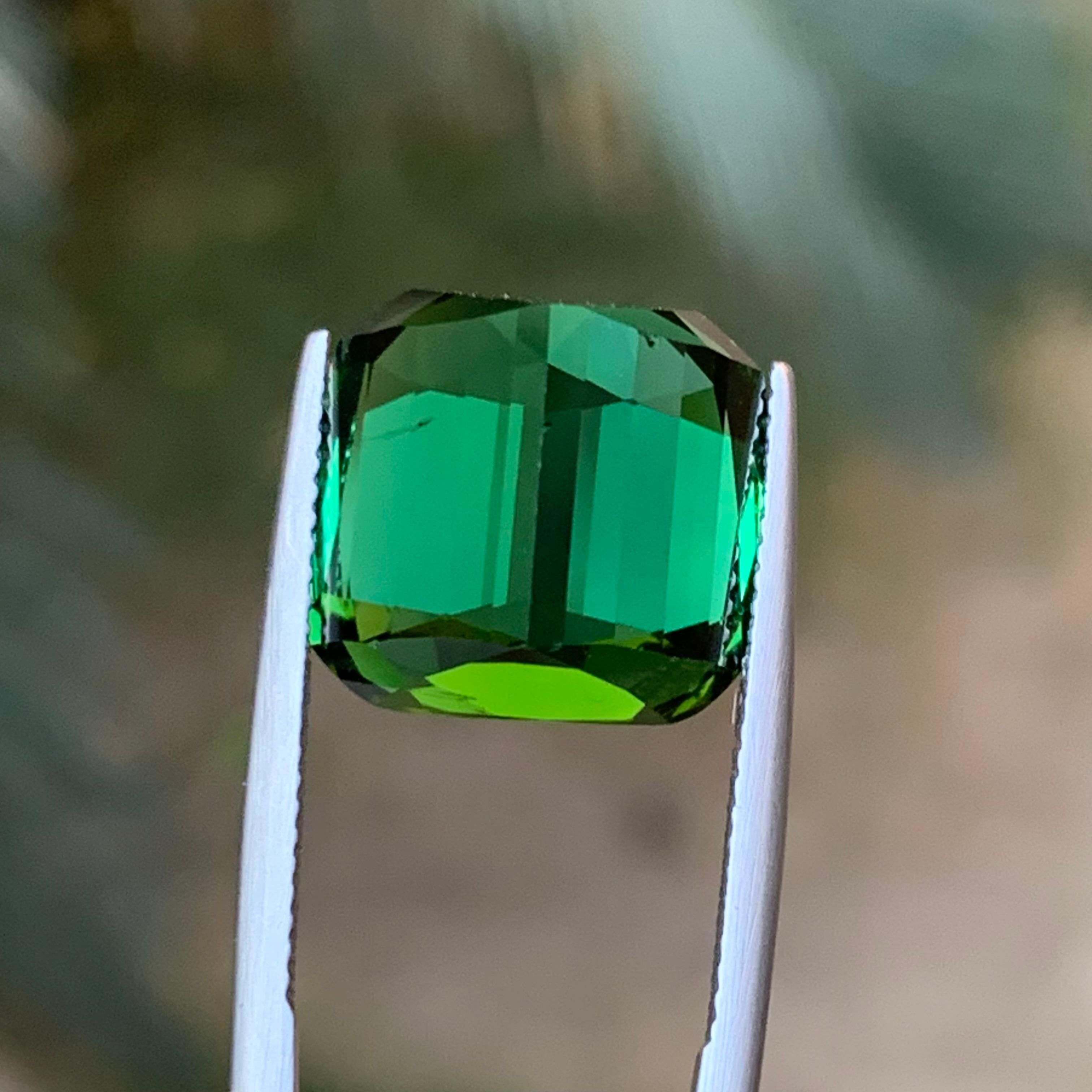 Vivid Rich Green Natural Tourmaline Pendant Loose Gemstone 16.75 Ct Cushion Cut 8