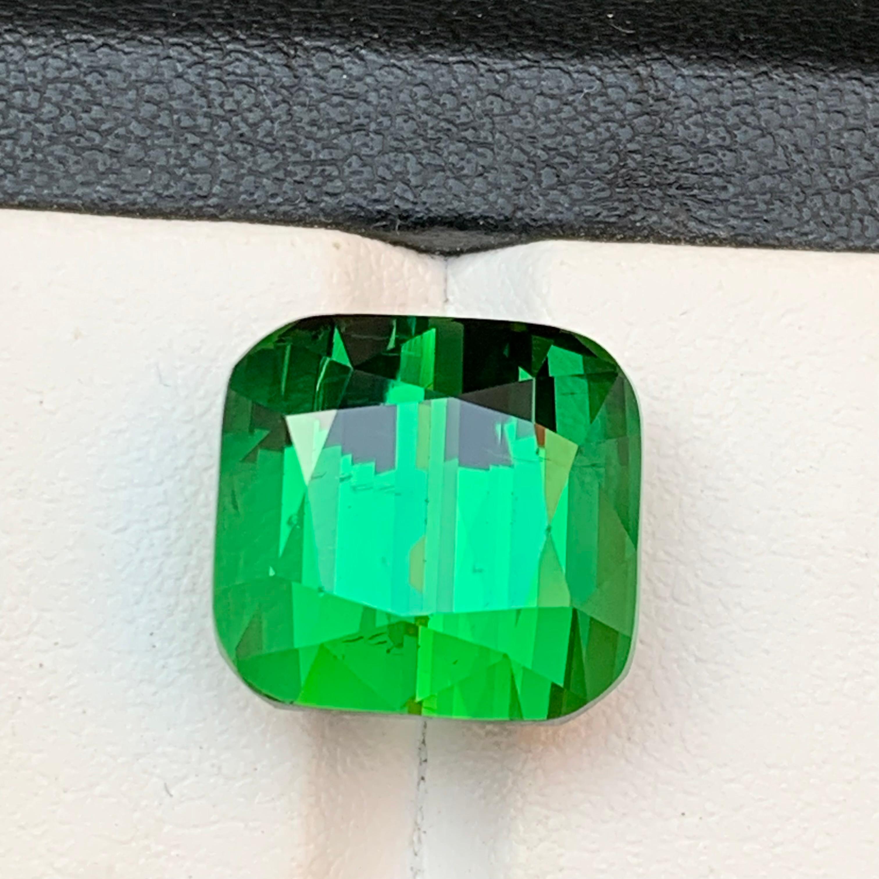 Vivid Rich Green Natural Tourmaline Pendant Loose Gemstone 16.75 Ct Cushion Cut 9