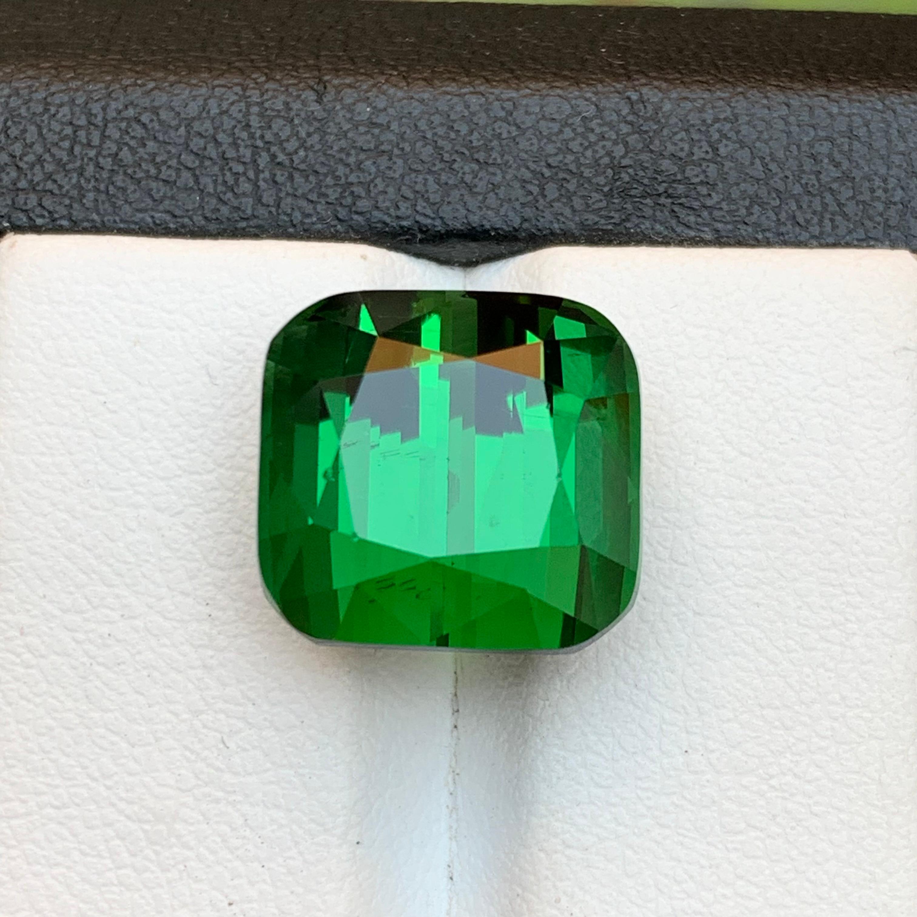 Vivid Rich Green Natural Tourmaline Pendant Loose Gemstone 16.75 Ct Cushion Cut 10