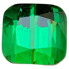 Vivid Rich Green Natural Tourmaline Pendant Loose Gemstone 16.75 Ct Cushion Cut