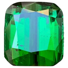 Colgante de turmalina natural verde intenso Gema suelta 26,40 qt talla cojín-Joya