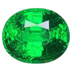Vivid Rich Green Natural Tsavorite 2.21 Carat Oval Cut Loose Gemstones for Ring