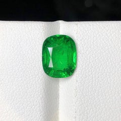 Vivid Rich Green Natural Tsavorite 3.41 Ct Cushion Cut Loose Gemstones for Ring